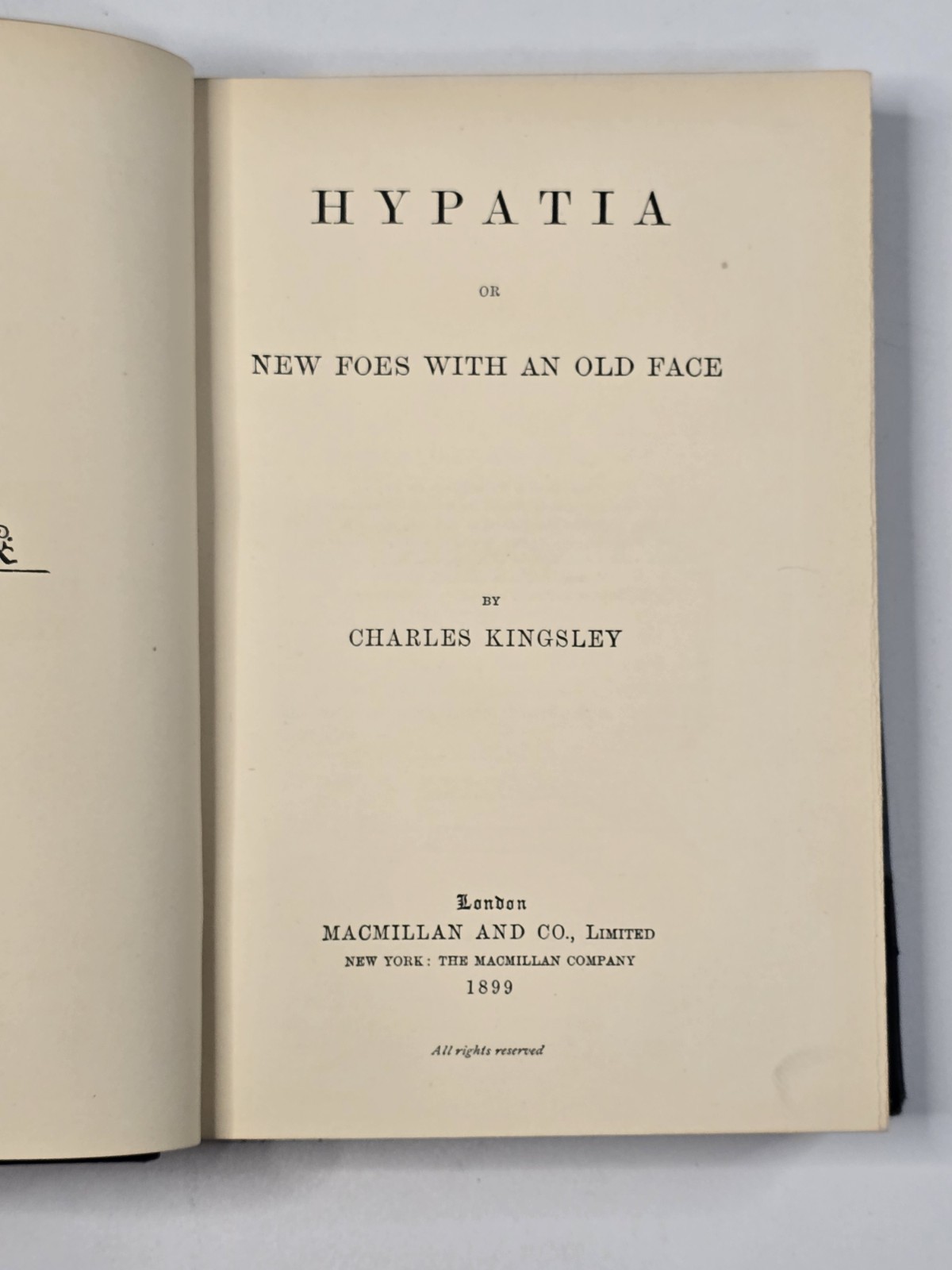 1899 Hypatia by Charles Kingsley McMillan & Co Ltd
