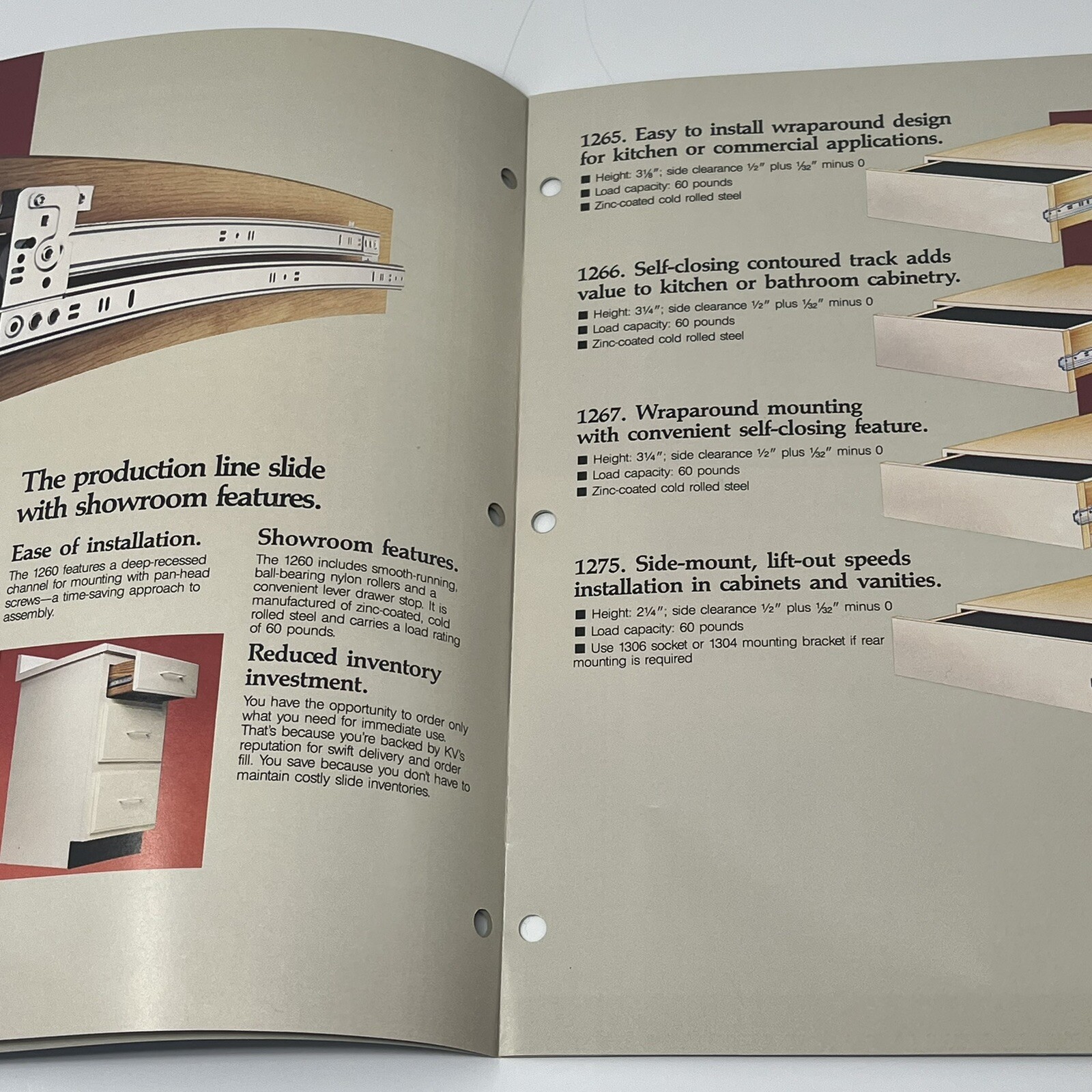 80’s Knape & Vogt Cabinetmakers Guide Drawer Slides Accessories Brochure Catalog