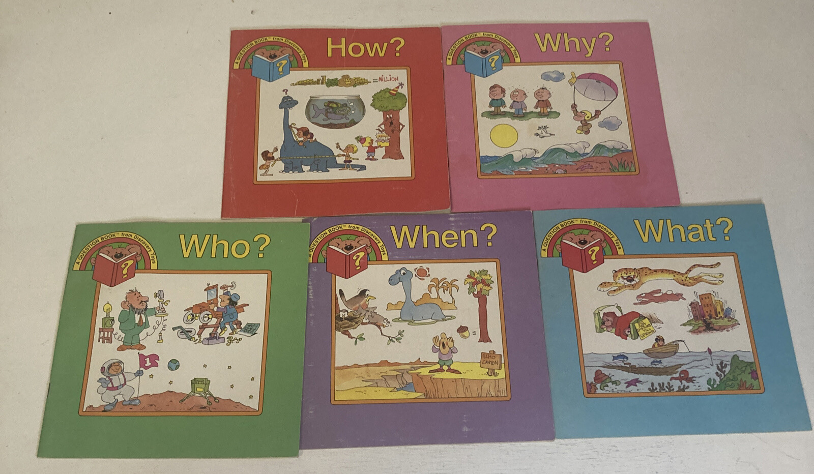 Lot Of 5 Question Books From Discovery Toys Picture Books: What?, Who?, When?, H