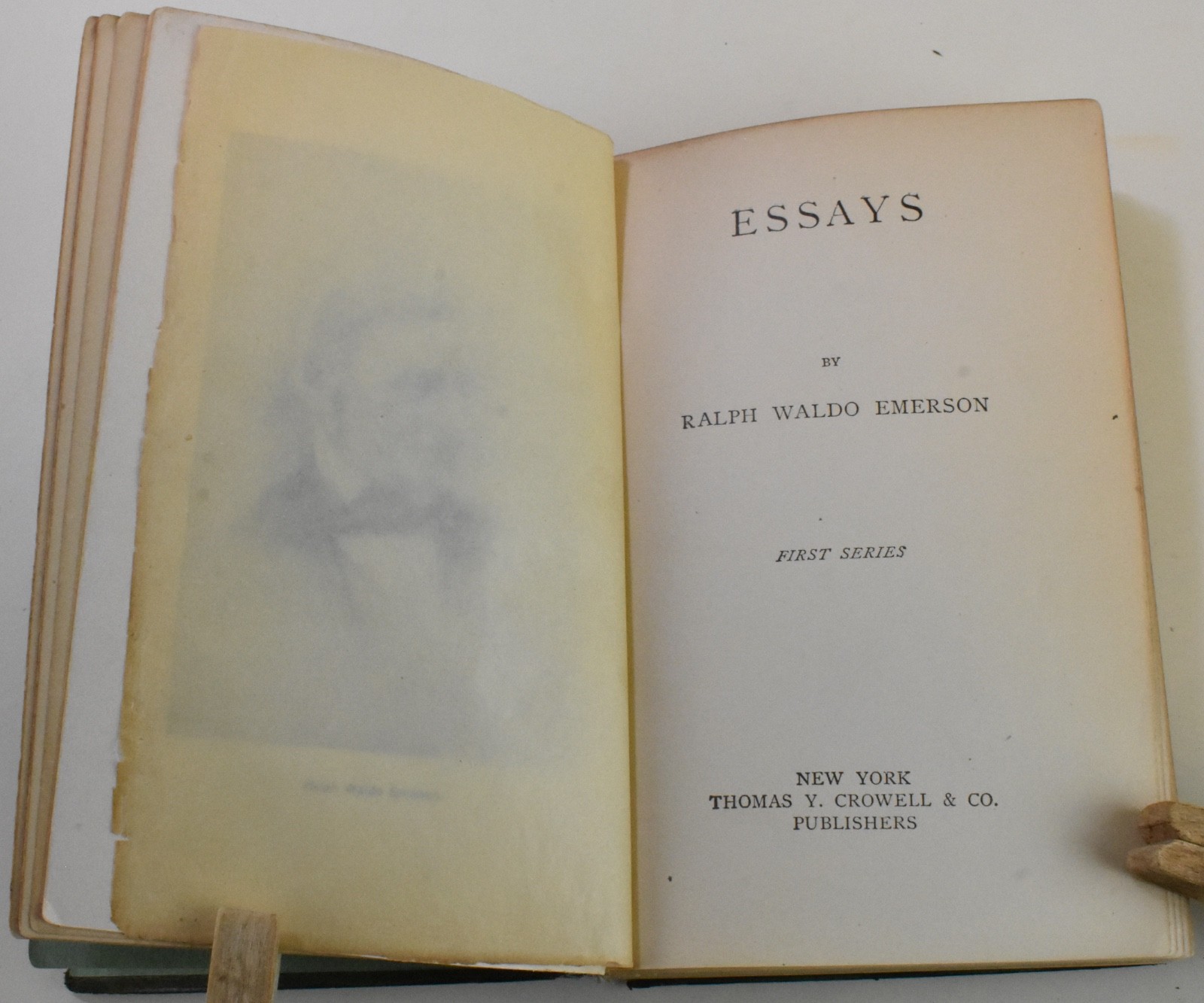1906 Ralph Waldo Emerson ESSAYS 2 Volume First and Second Series limp Leather