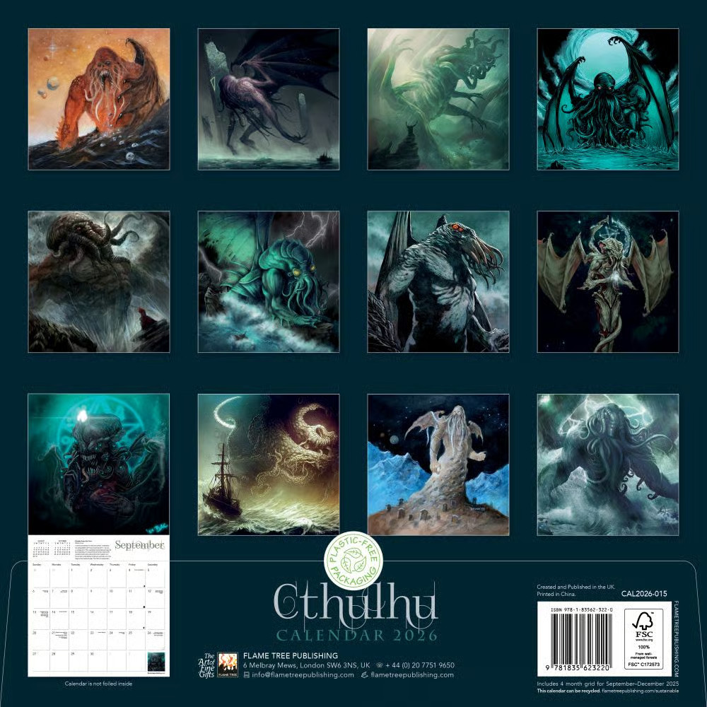 Flame Tree Publishing, Cthulhu 2026 Wall Calendar