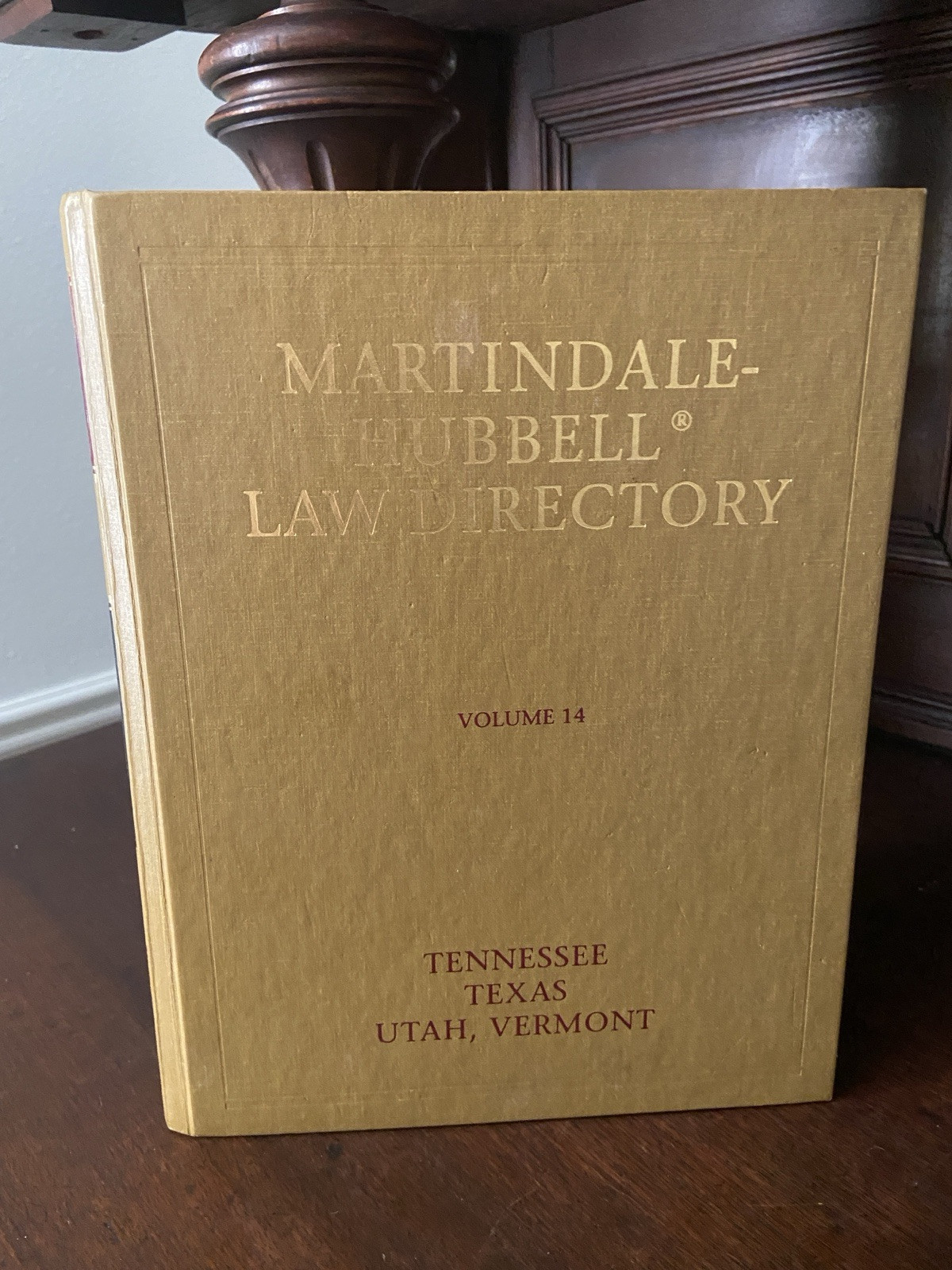 MARTINDALE HUBBELL LAW DIRECTORY Volume 14 1992 Texas Tennessee Utah Vermont