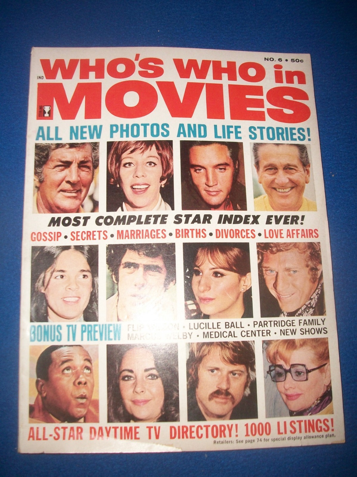 Who’s Who in Movies 5 1971 Carol Burnett Elvis Redford Streisand Partridge Stars