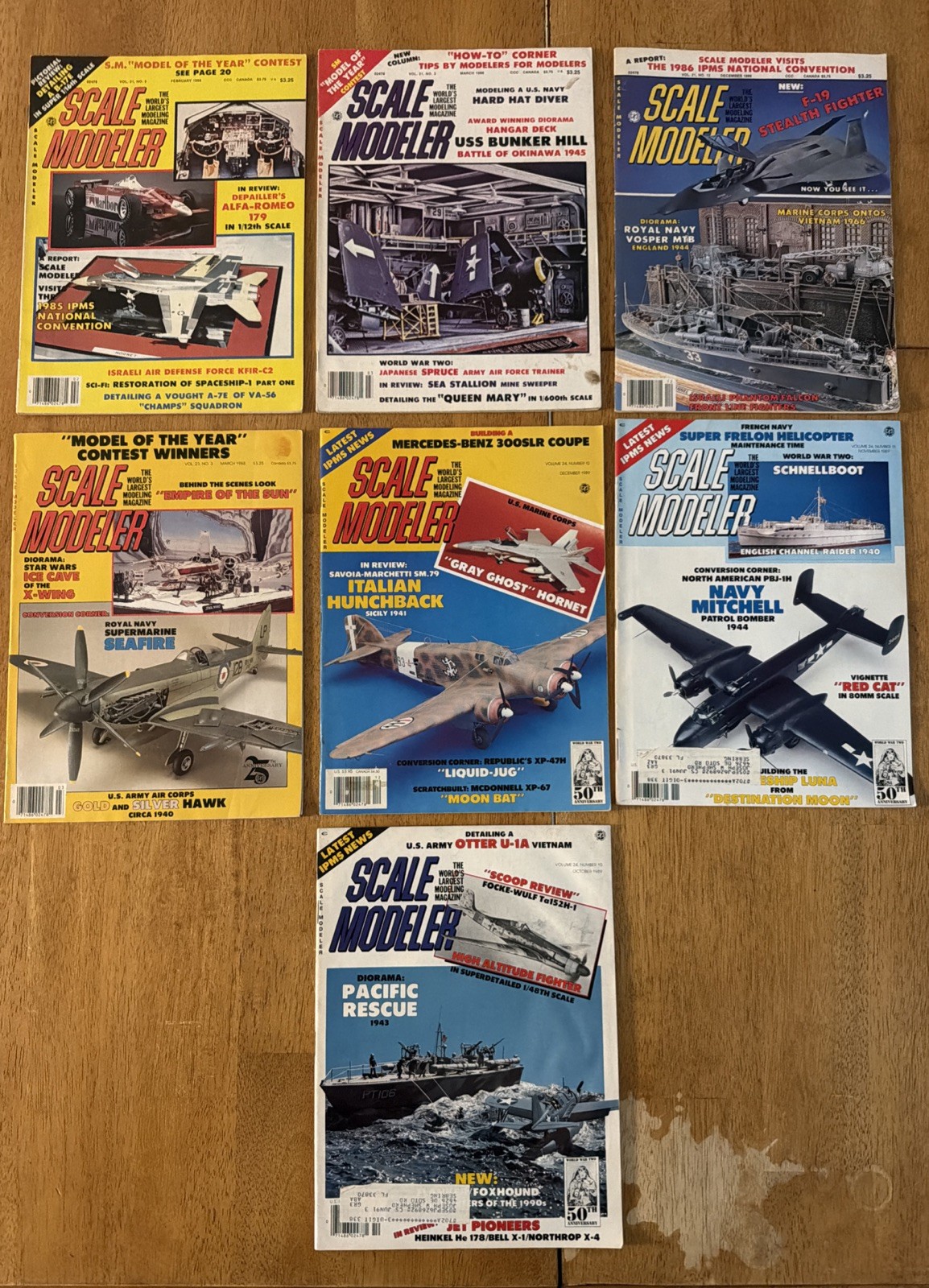 Scale Modeler Magazine Lot Of 7 1986 1988 1989 1980s