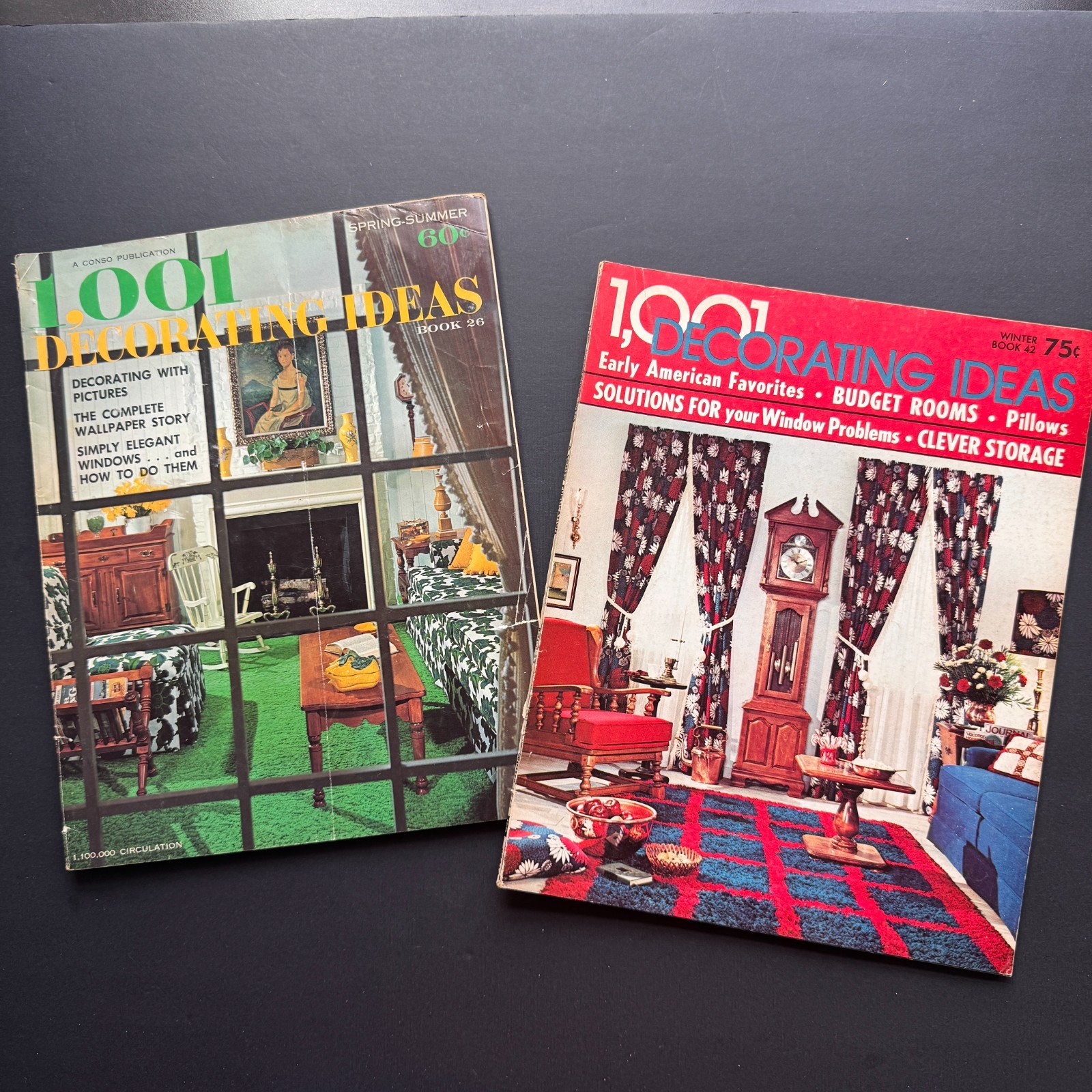 1001 Decorating Ideas Magazine 1968 & 1972 – MCM Space Age Home Decor