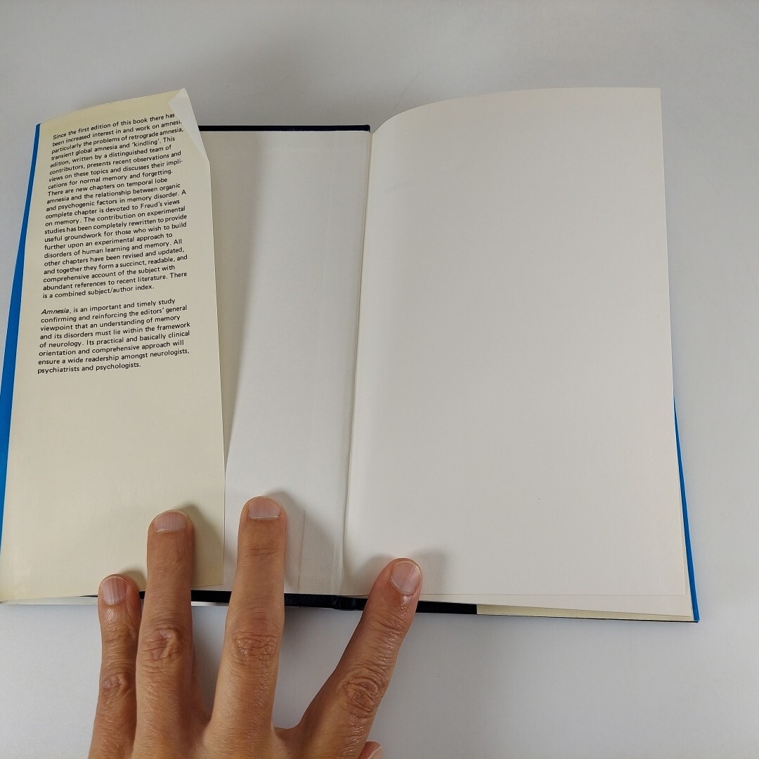 Amnesia C. W. M. Whitty, O. L. Zangwill 2nd Edition HCDJ Butterworths 1977
