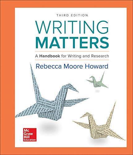 Writing Matters: A Handbook for Writing and Research (Comprehensive Editi – GOOD