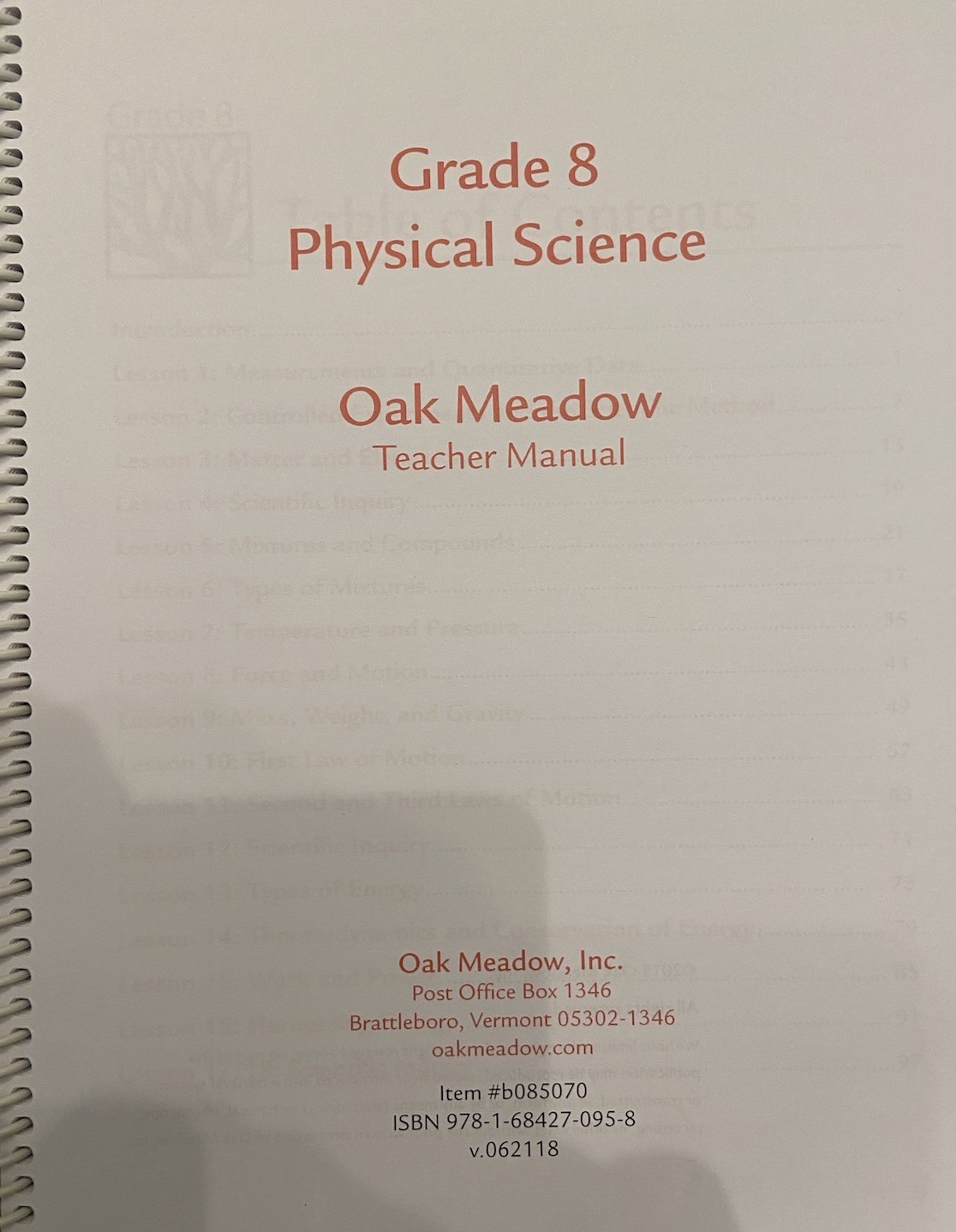 Oak Meadow Teacher Manual Grade 8 – 2018 Lesson Plans Lab Guides Middle School