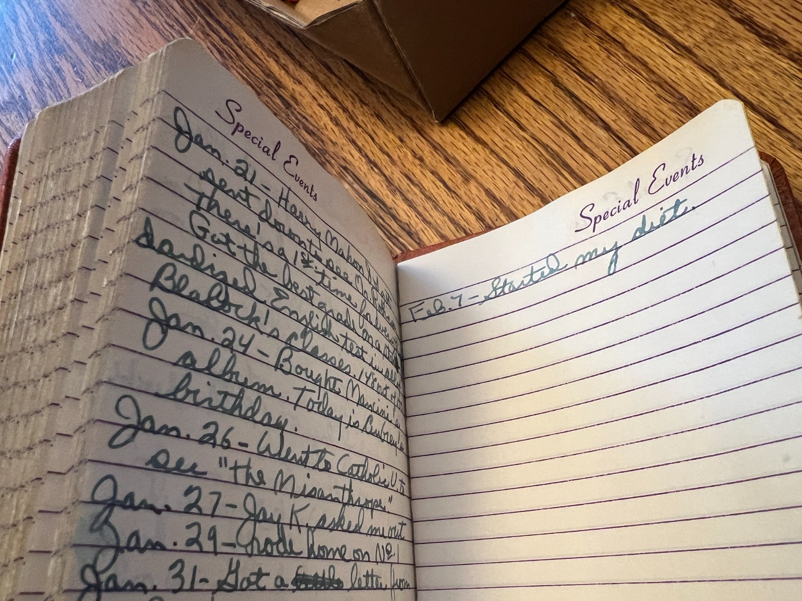 Vintage Journal Diary 1957,58,59-Hand written Young Woman’s Diary Mt. Vernon VA