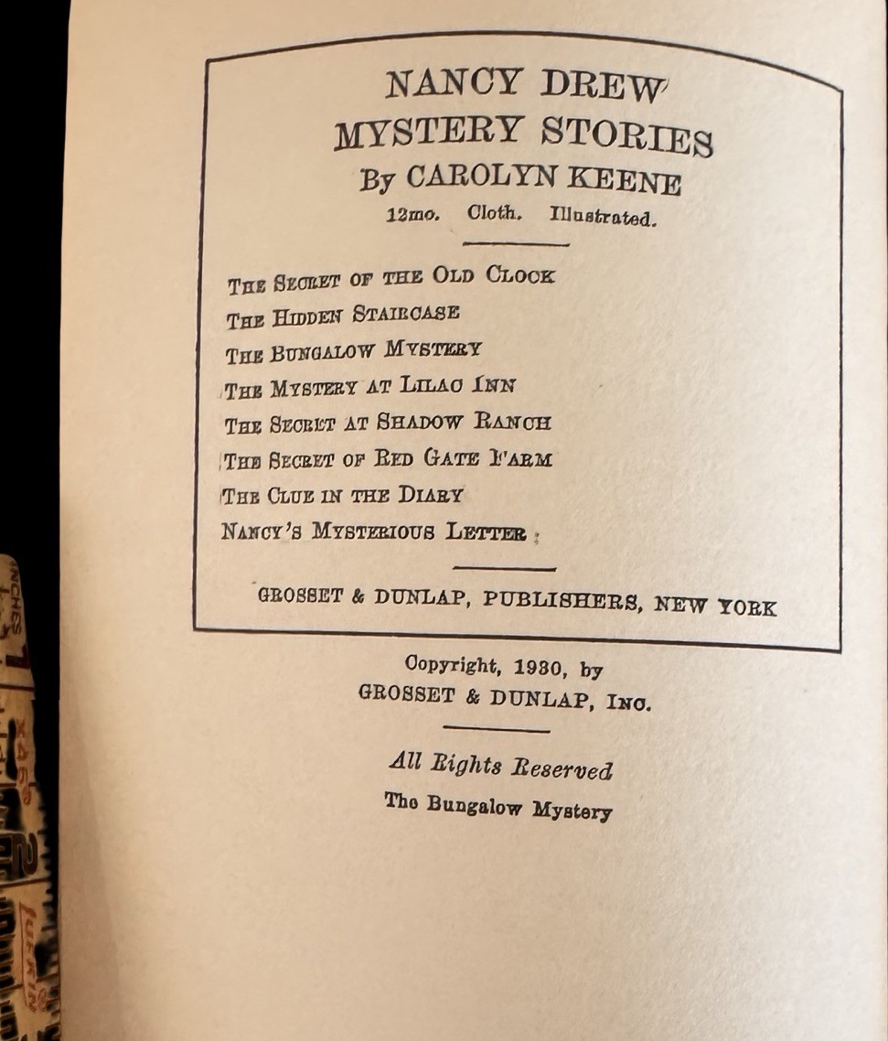 Nancy Drew The Bungalow Mystery #3 Carolyn Keene Grosset Dunlap DJ 1930 1939B
