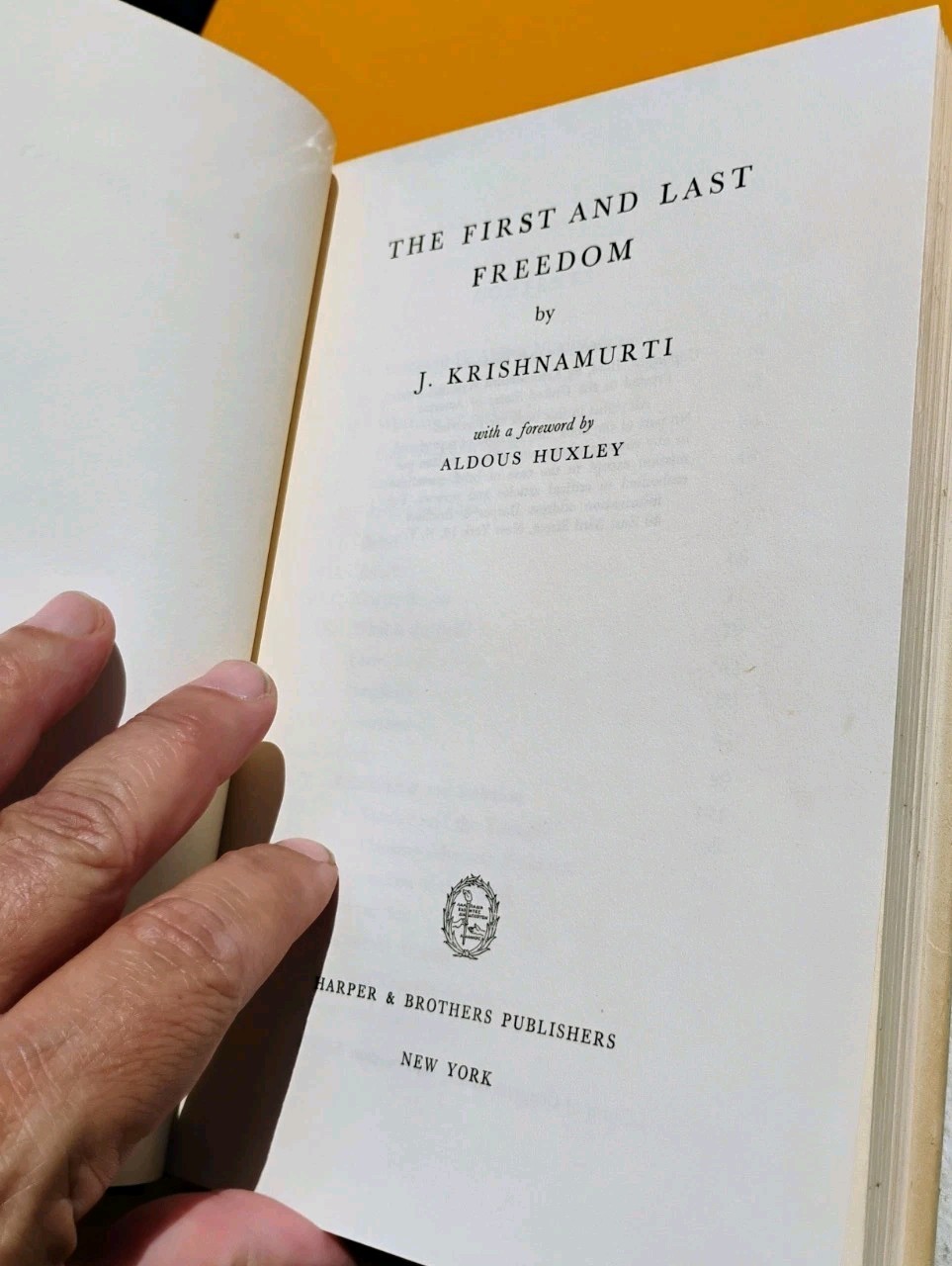 Freedom From The Known J. Krishnamurti True 1st Edition 1954 HC/DJ