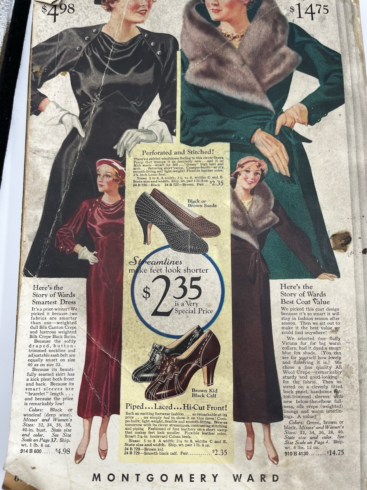 Vintage 1934-1935 Montgomery Ward Fall & Winter Catalog 600 + pages CHICAGO
