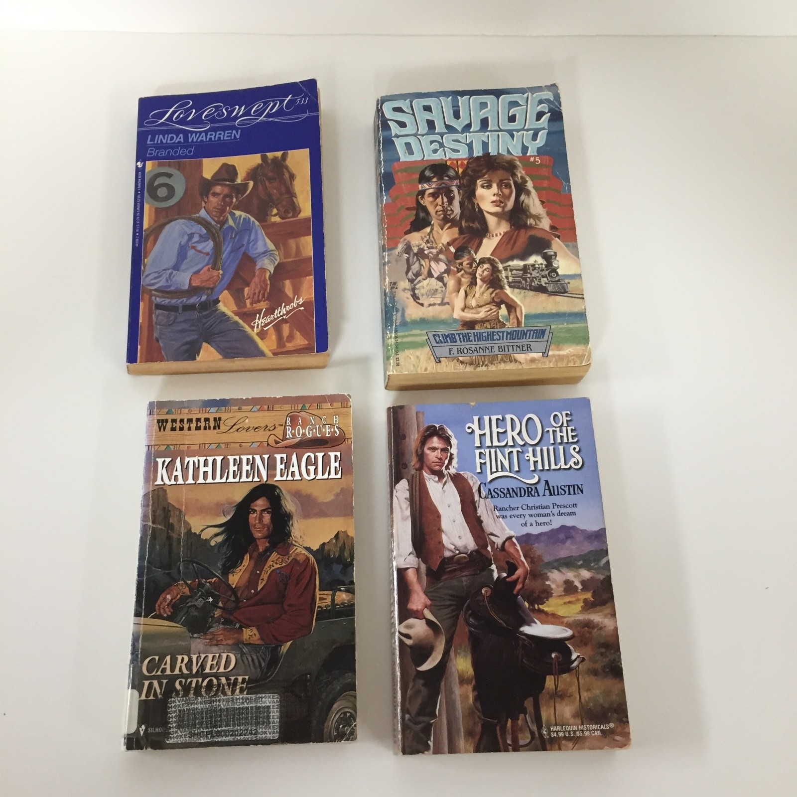 Lot of 4 Western Romance Paperbacks Bittner Austin Eagle Warren