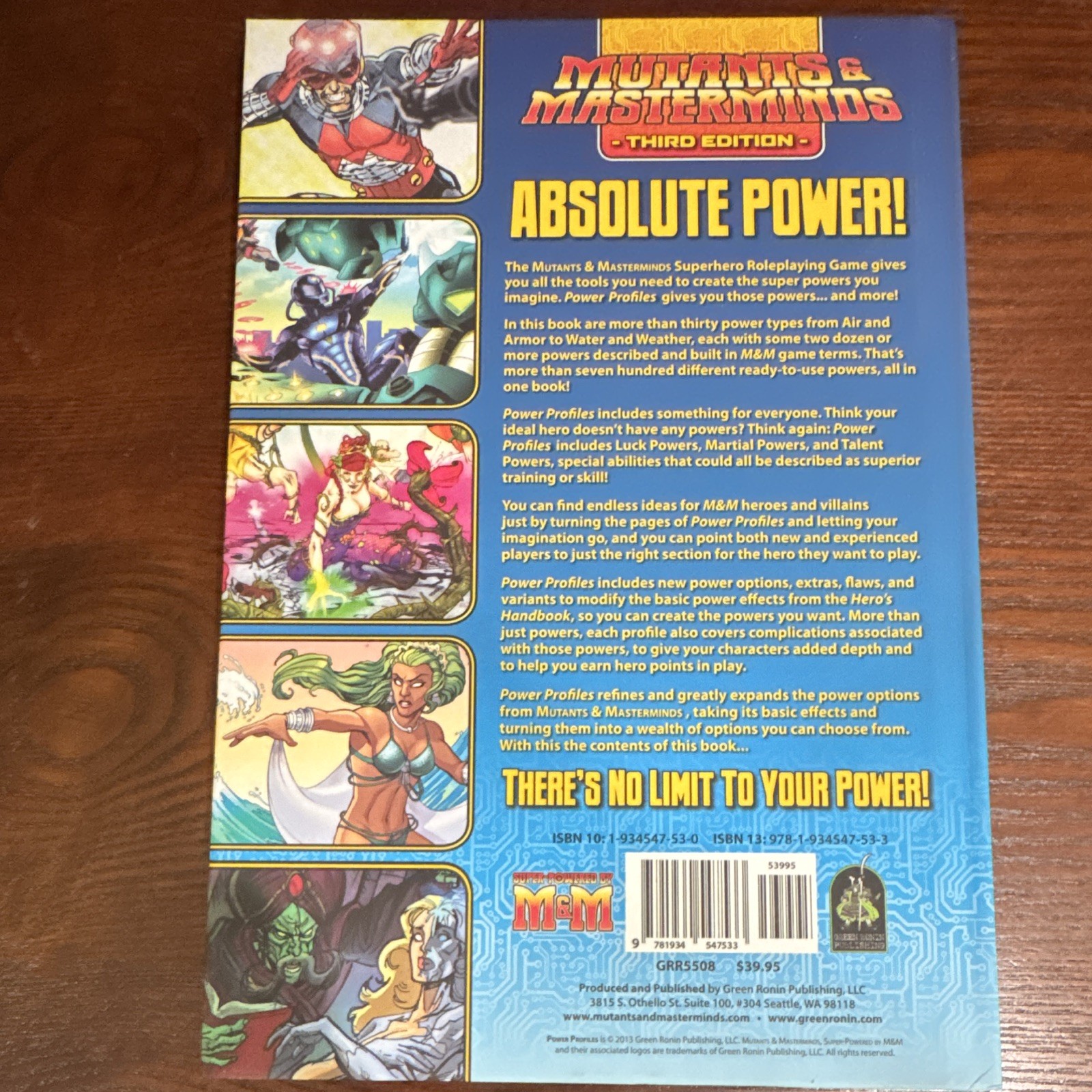 Green Ronin Mutants & Masterminds 3rd Ed Power Profiles Hardcover / Like New!