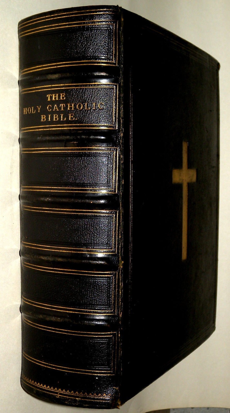Haydock Douay Rheims Catholic Bible Vol 1 George Henry Folio Antique HB c1860+