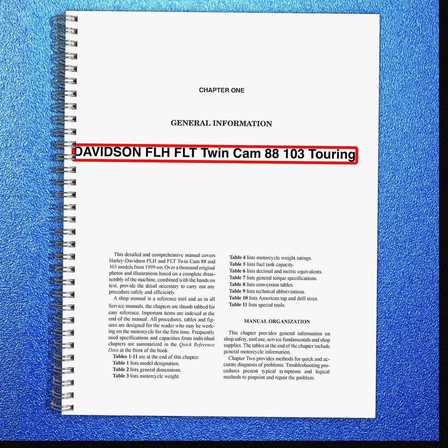 HARLEY-DAVIDSON FLH FLT Twin Cam 88 103 Touring Service Manual 1999, FOLDOUTS