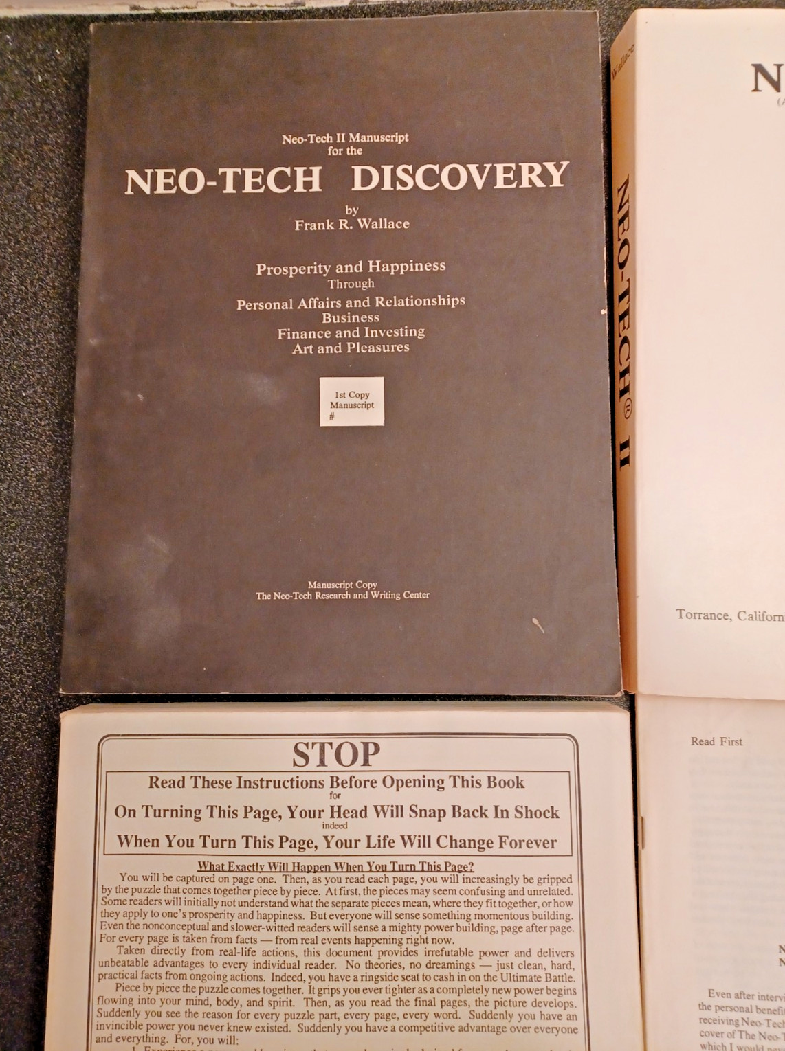 1st Manuscript Neo-Tech II Discovery Frank Wallace Research Worldwide 5 PB Lot