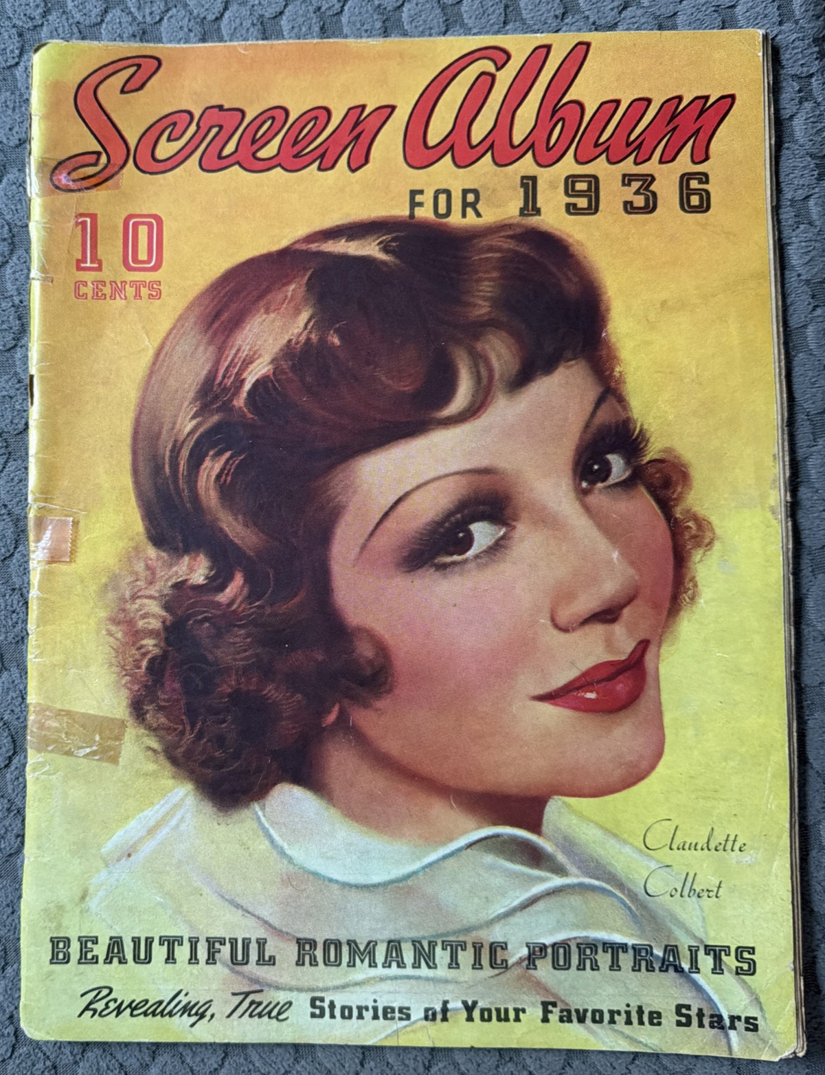 Vintage Screen Album For 1936 Magazine Claudette Colbert