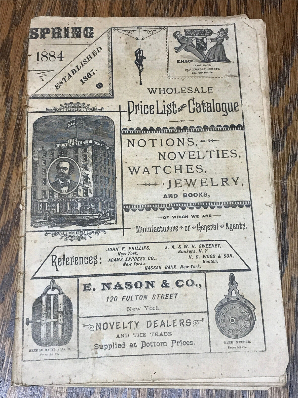 RARE 1884 Wholesale Price List And Catalogue E. Nason & Co. Novelty Dealers N.Y.