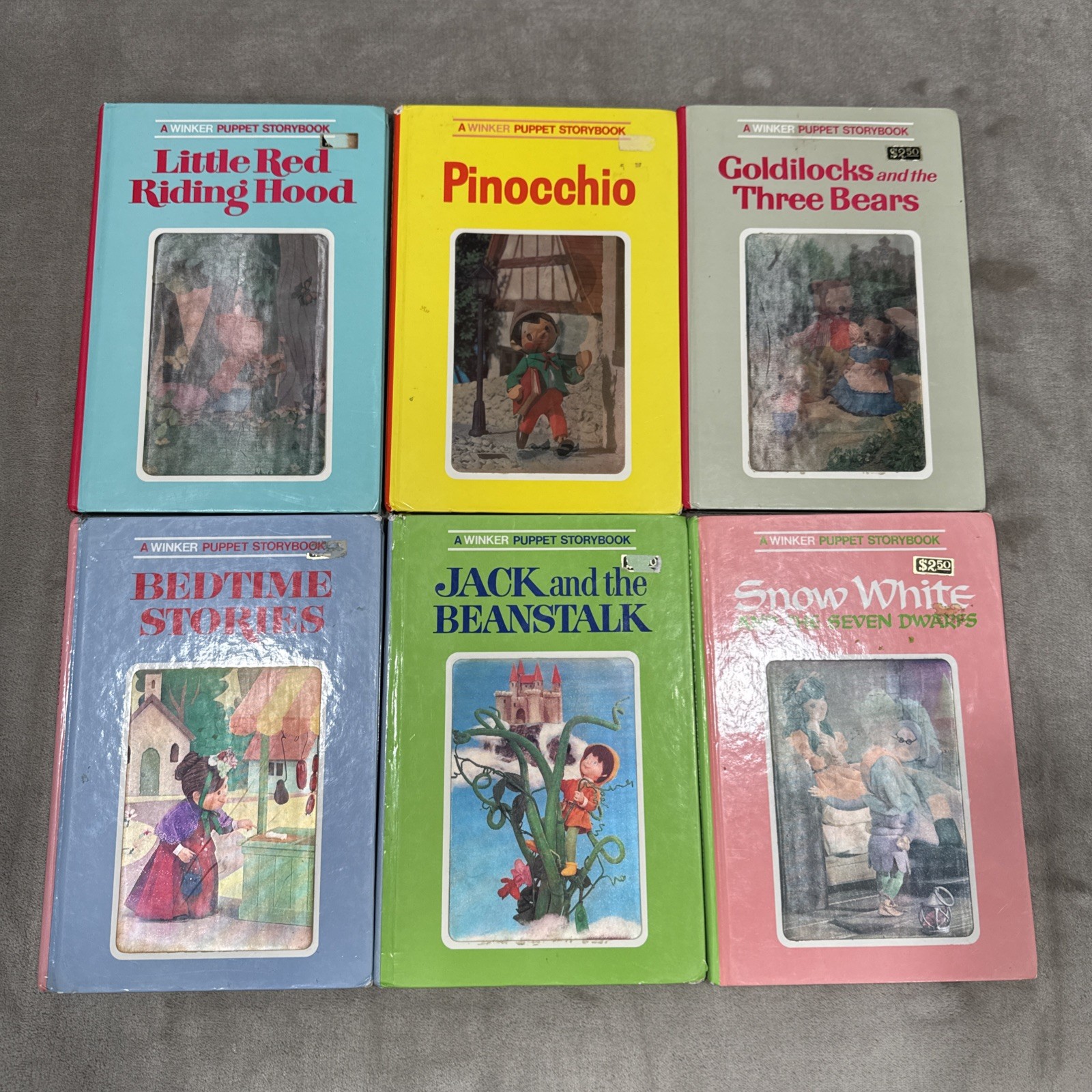 Lot of 6 Winker Puppet Storybook Board Books Fairytales Nursery Rhymes 1968-1970