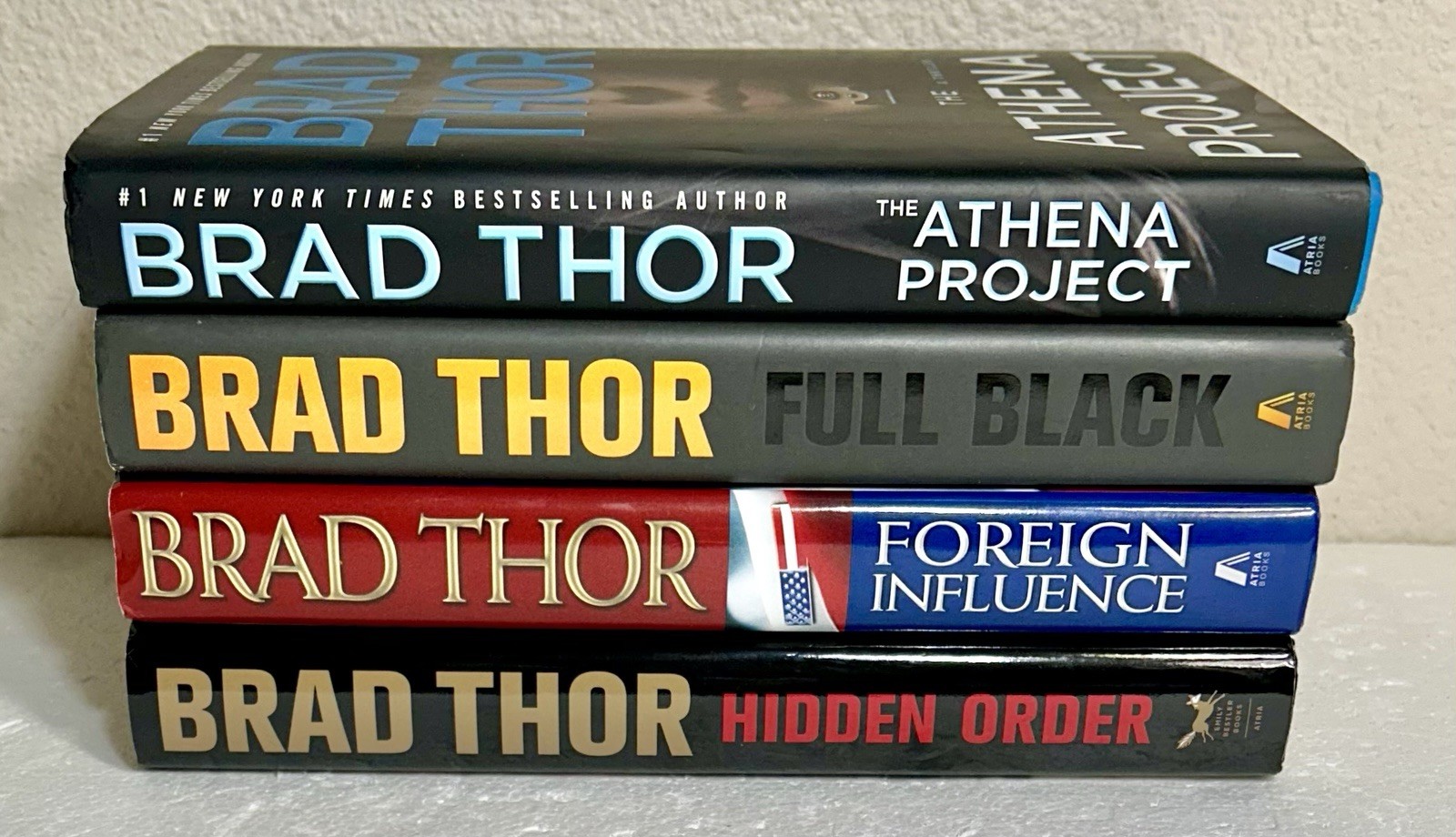 Brad Thor ALL SIGNED Lot of 4 Full Black Foreign Influence Hidden Order Athena