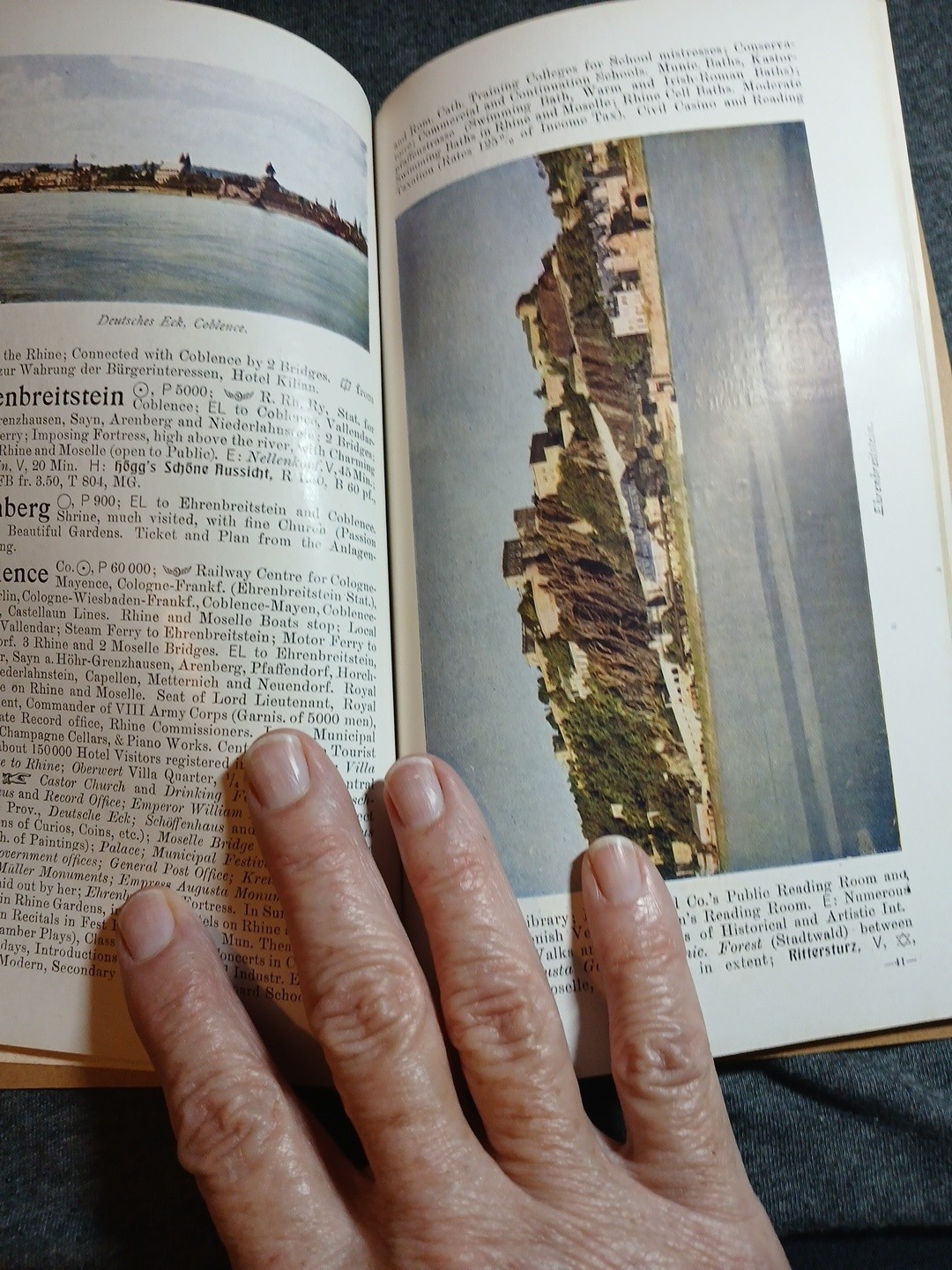 1919 The Rhineland Guide PB 96 Pages 51 Colored Photographs 7 Etchings & Maps
