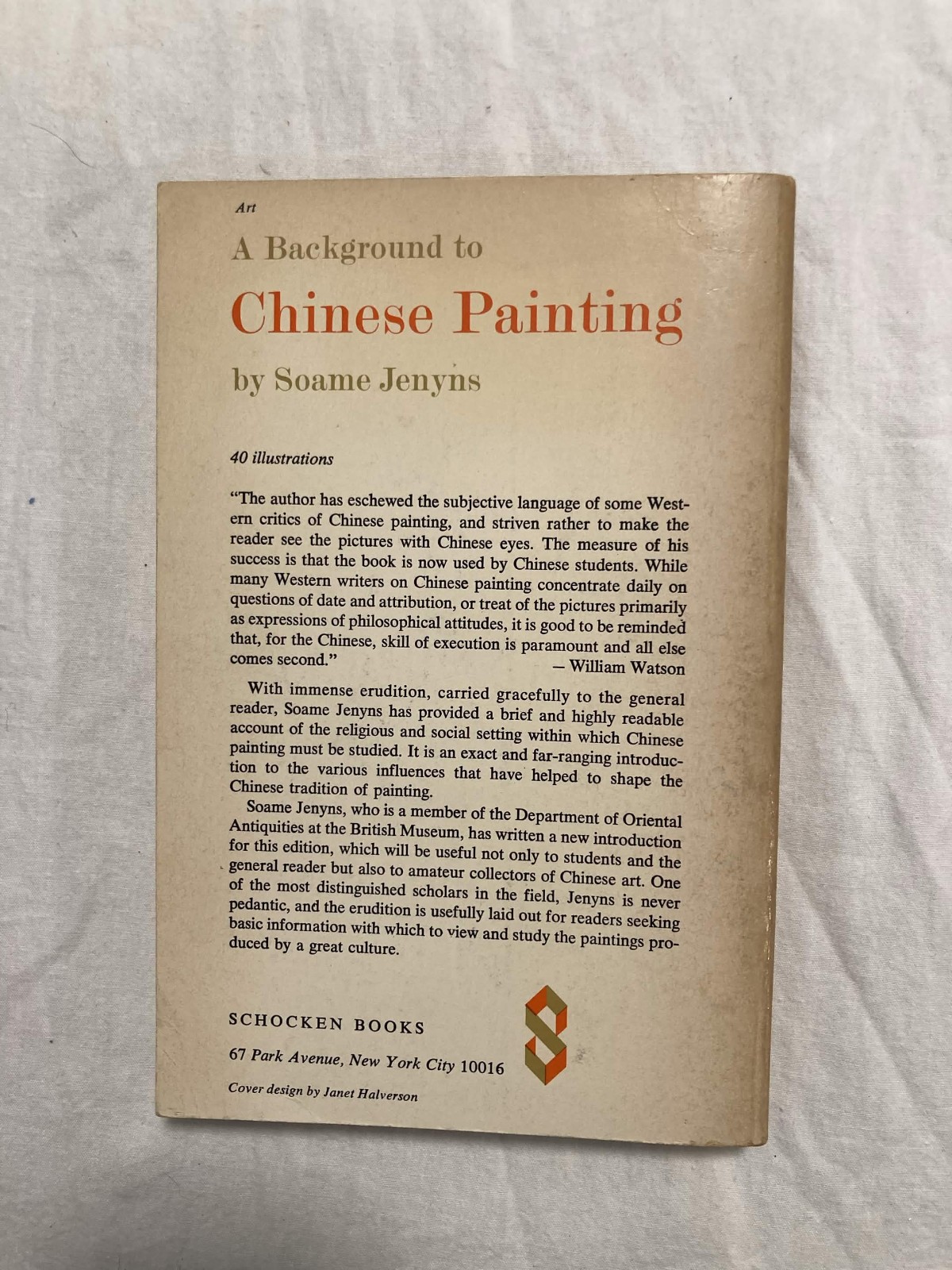 A Background to Chinese Painting by Soame Jenyns 1966 First Edition