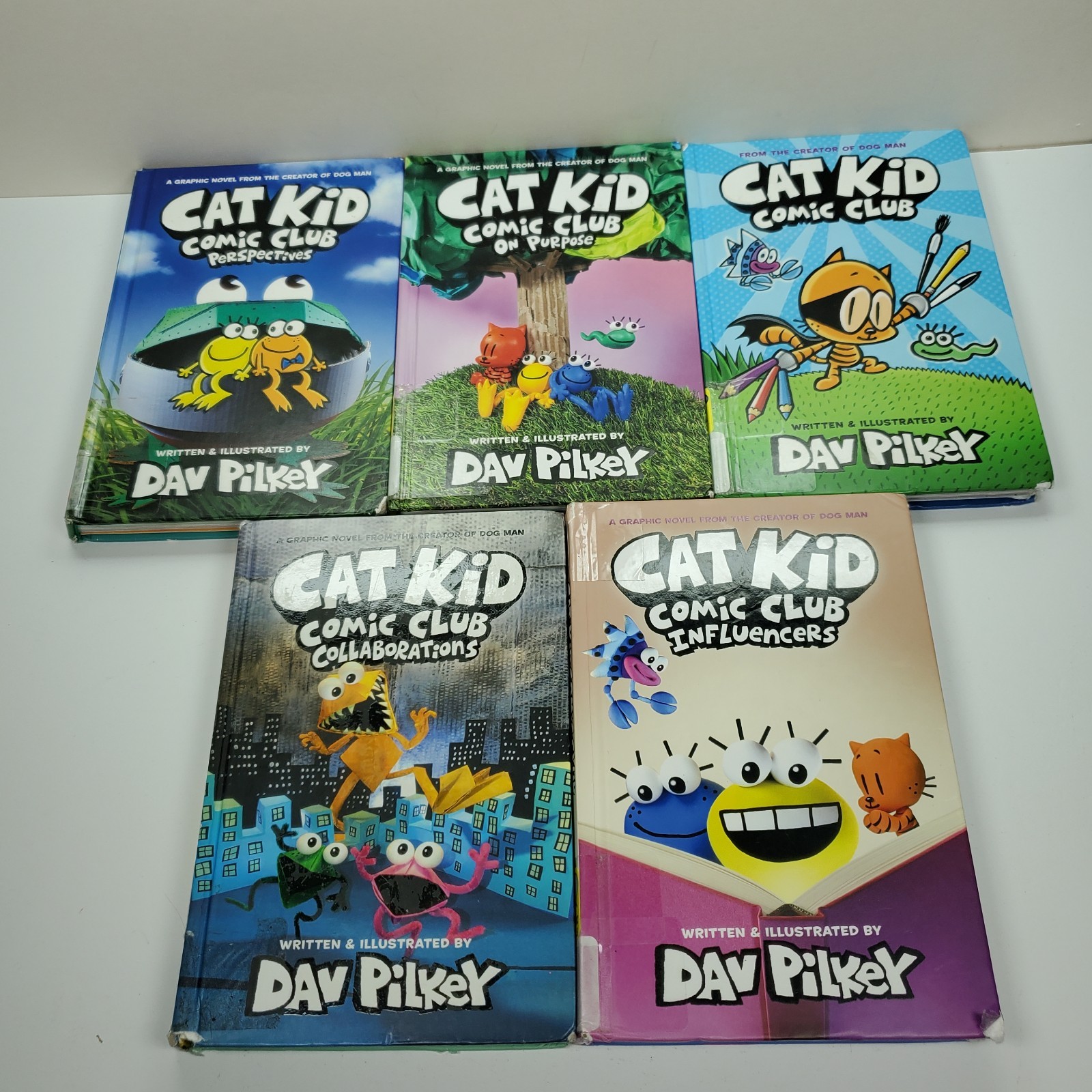 Cat Kid Comic Club #1-5 Hardcover Set Dav Pilkey Graphic Novels Lot
