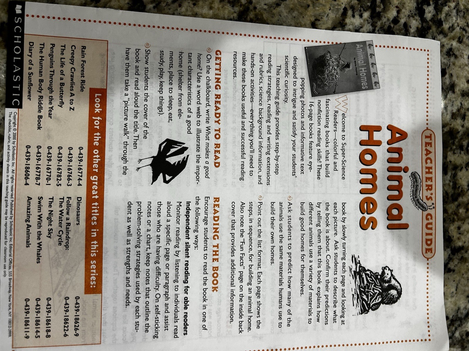 Nonfiction super science readers book set „Animal Homes“ set of 6/teacher Guide