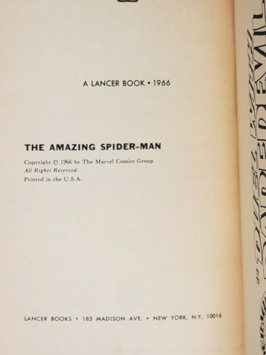 STAN LEE 1ST EDITION PAPERBACK – The Amazing Spider-Man, Collector’s Album, 1966