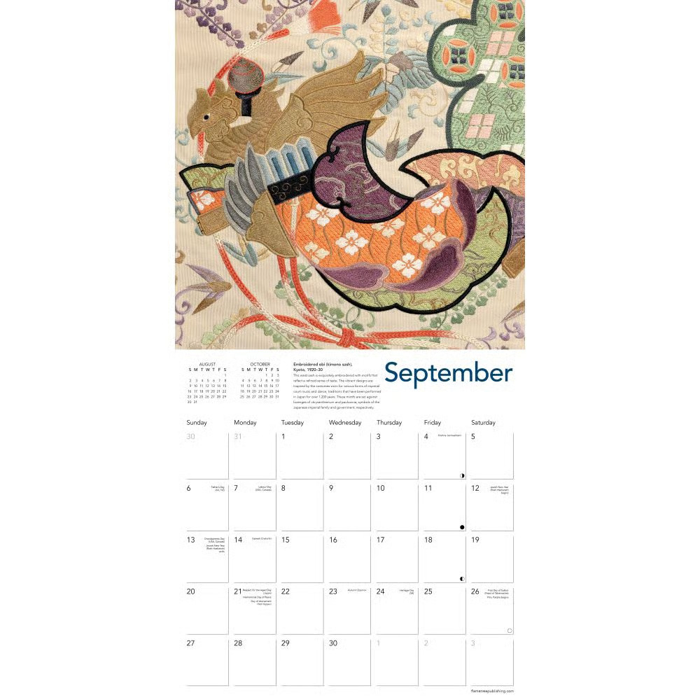 Flame Tree Publishing, V&A Japanese Kimono Textiles 2026 Wall Calendar