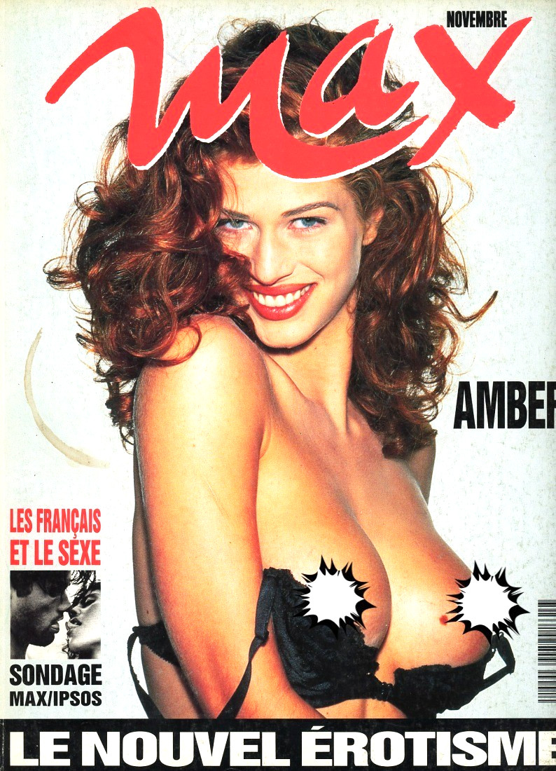 Max Magazine 1992 French American Top Model Amber Smith Cover and Tall Poster