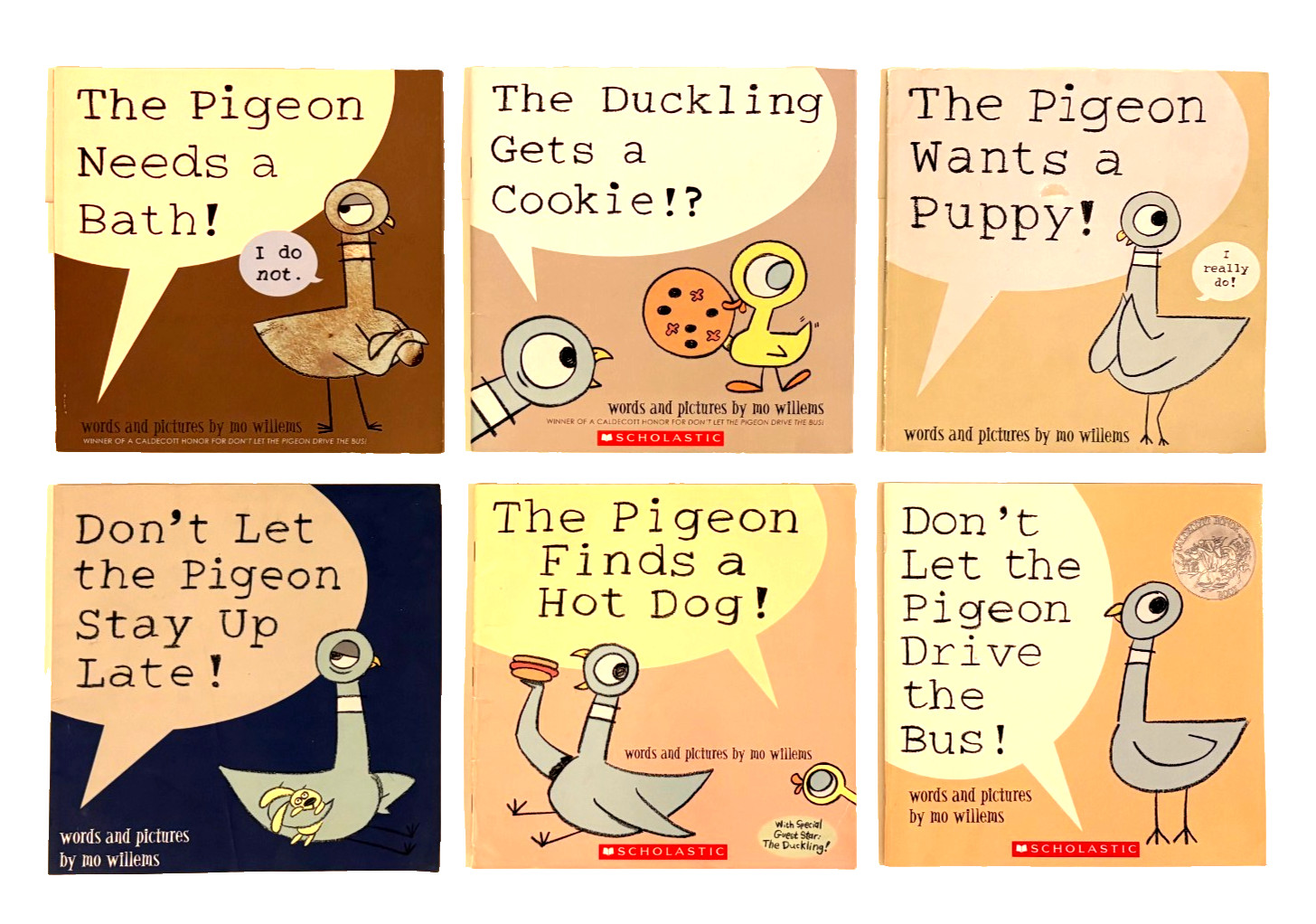 6 Mo Willems Children’s Picture Books Lot: Don’t Let the Pigeon Drive Series