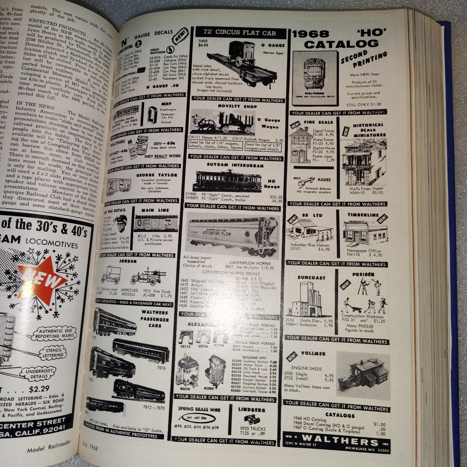 Model Railroader Magazine 1968 Complete Year Bound Volume 35 Hardcover Kalmbach