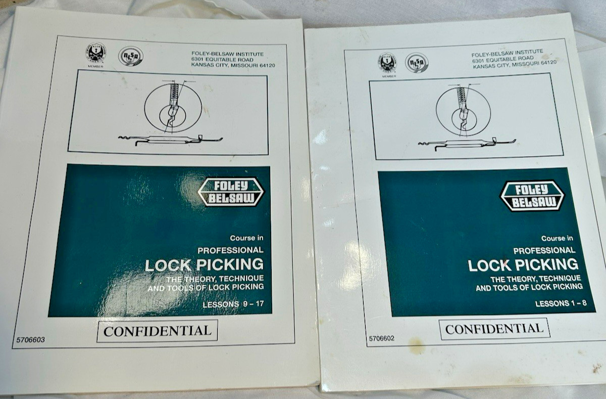 Professional Lockpicking Home Study Course Foley-Belsaw Lessons 1-17 Softcover