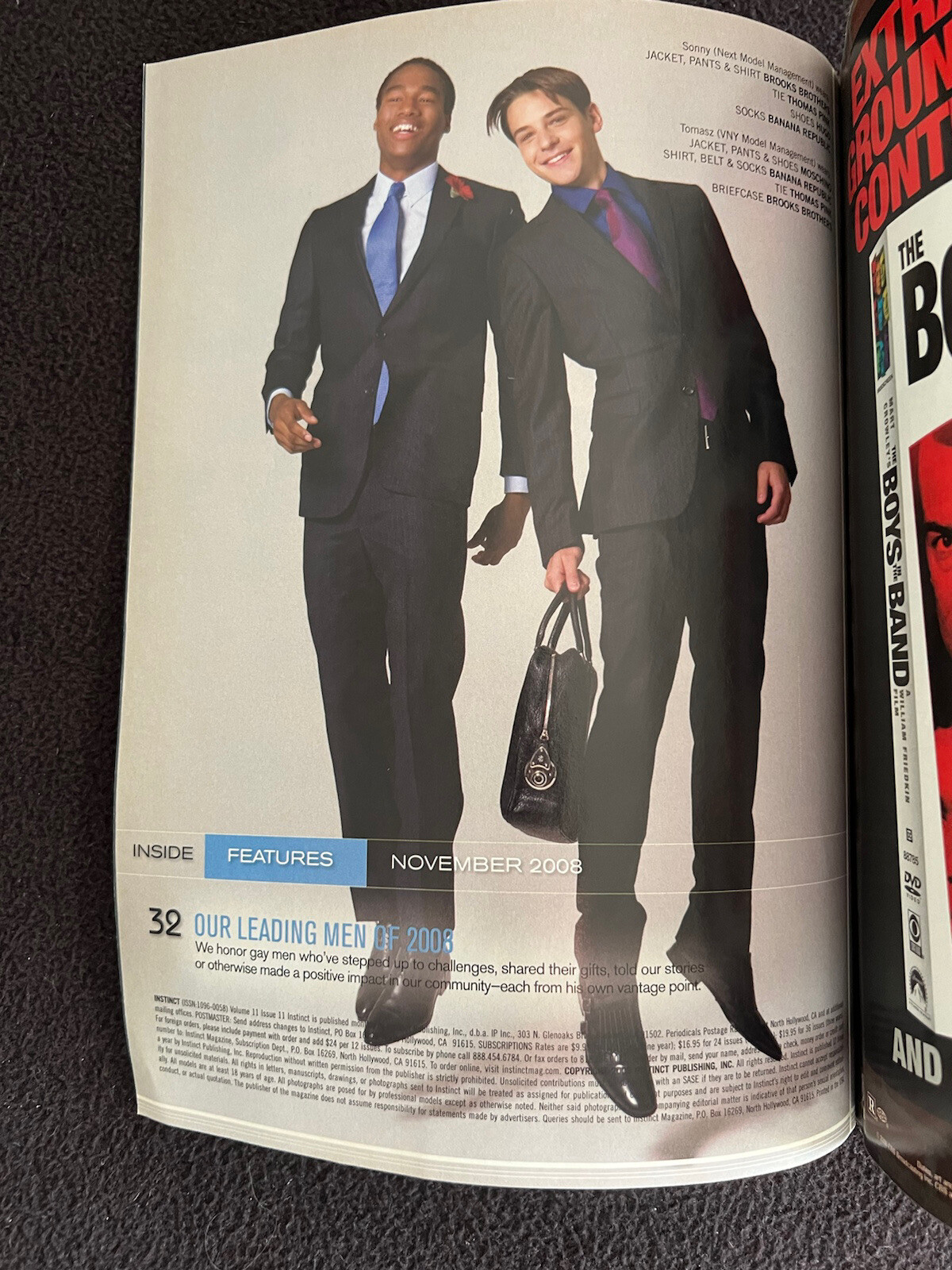 Instinct Gay Magazine November 2008 Andrew Oldershaw Leading Men of the Year