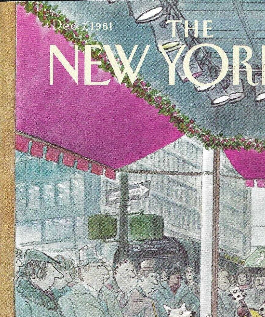 New Yorker Magazine Cover Only December 7 1981 Saxon Christmas Window Display