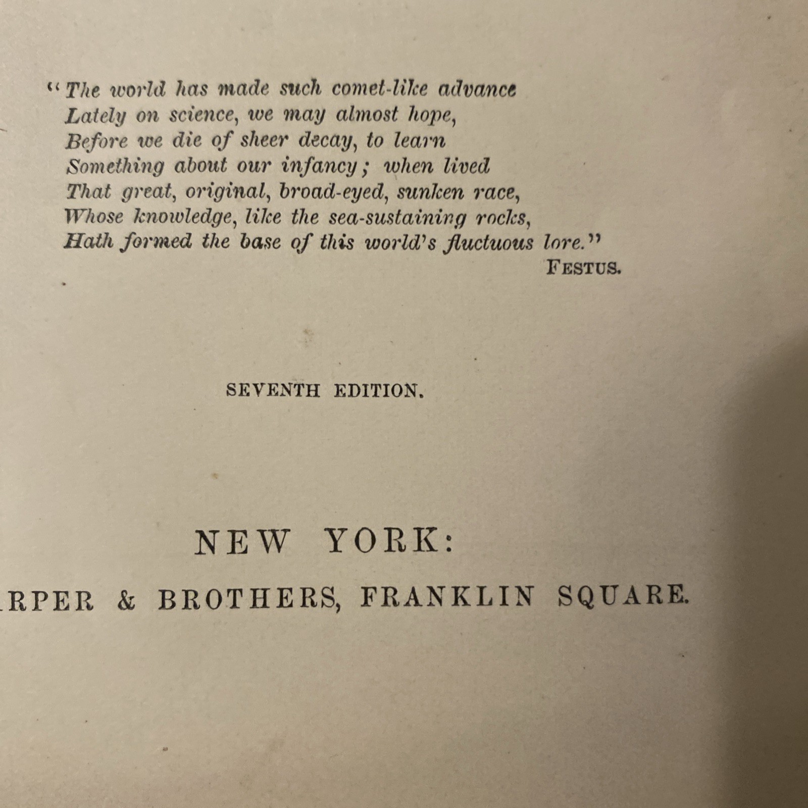 ATLANTIS: The Antediluvian World by Ignatius Donnelly 1882 HC Harpers 7th Ed