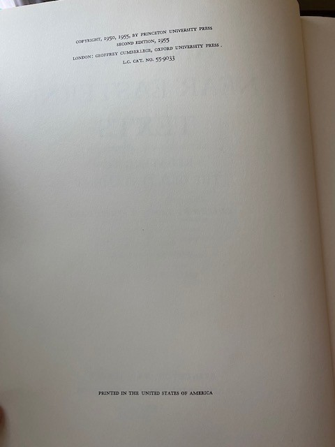 Ancient Near Eastern Texts Relating to the Old Testament, Second Ed 1955