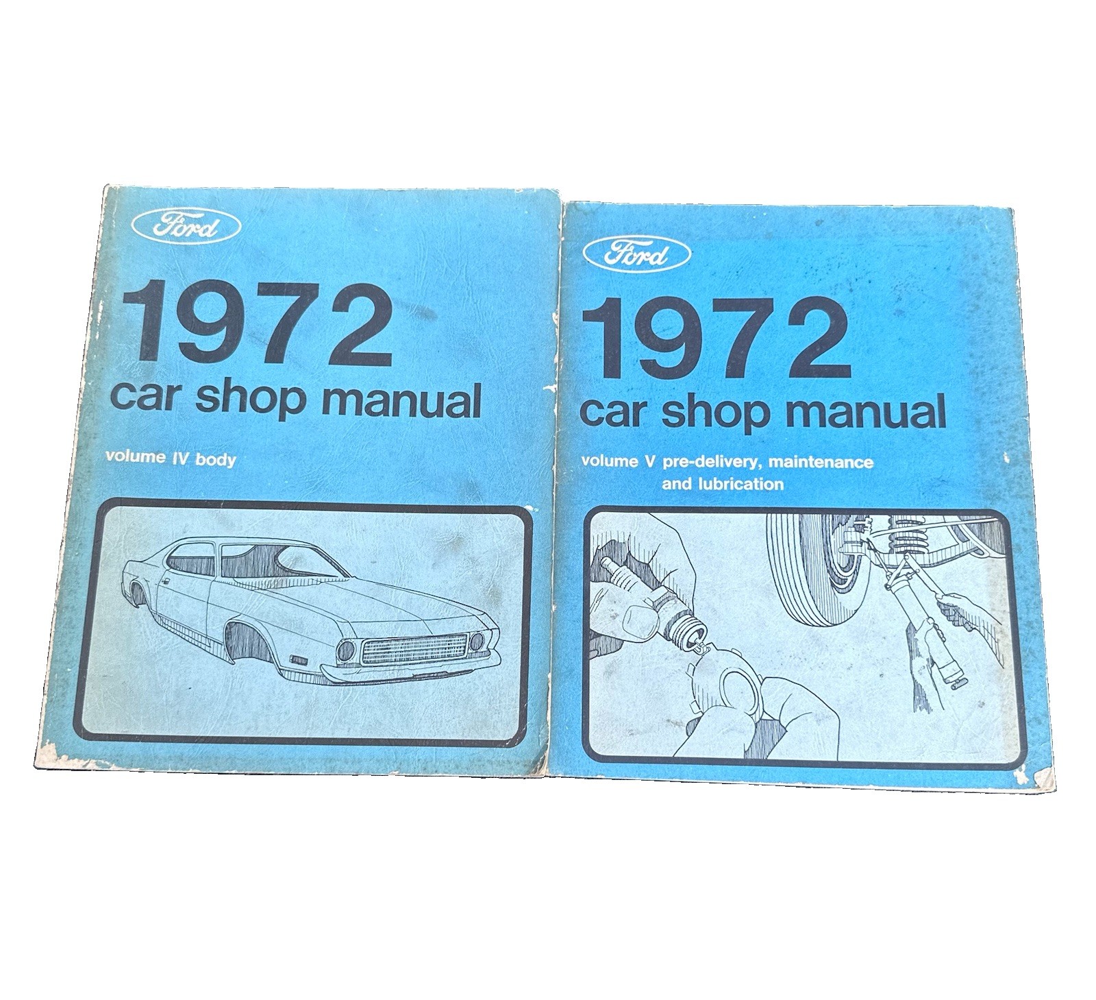 1972 Ford Car Shop Manual SET Vol. 4&5 First Print OEM VTG Body Maintenance Lube