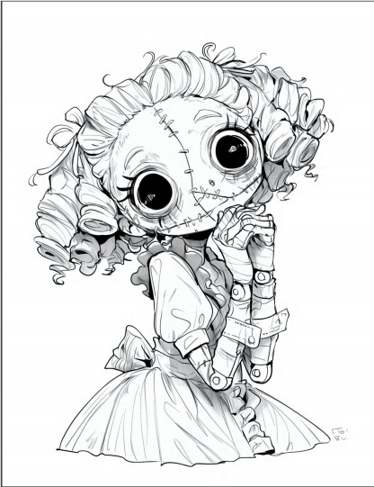 Adult Coloring Pages Bundle Creepy Dolls bundle 130+ pages Printable Pages