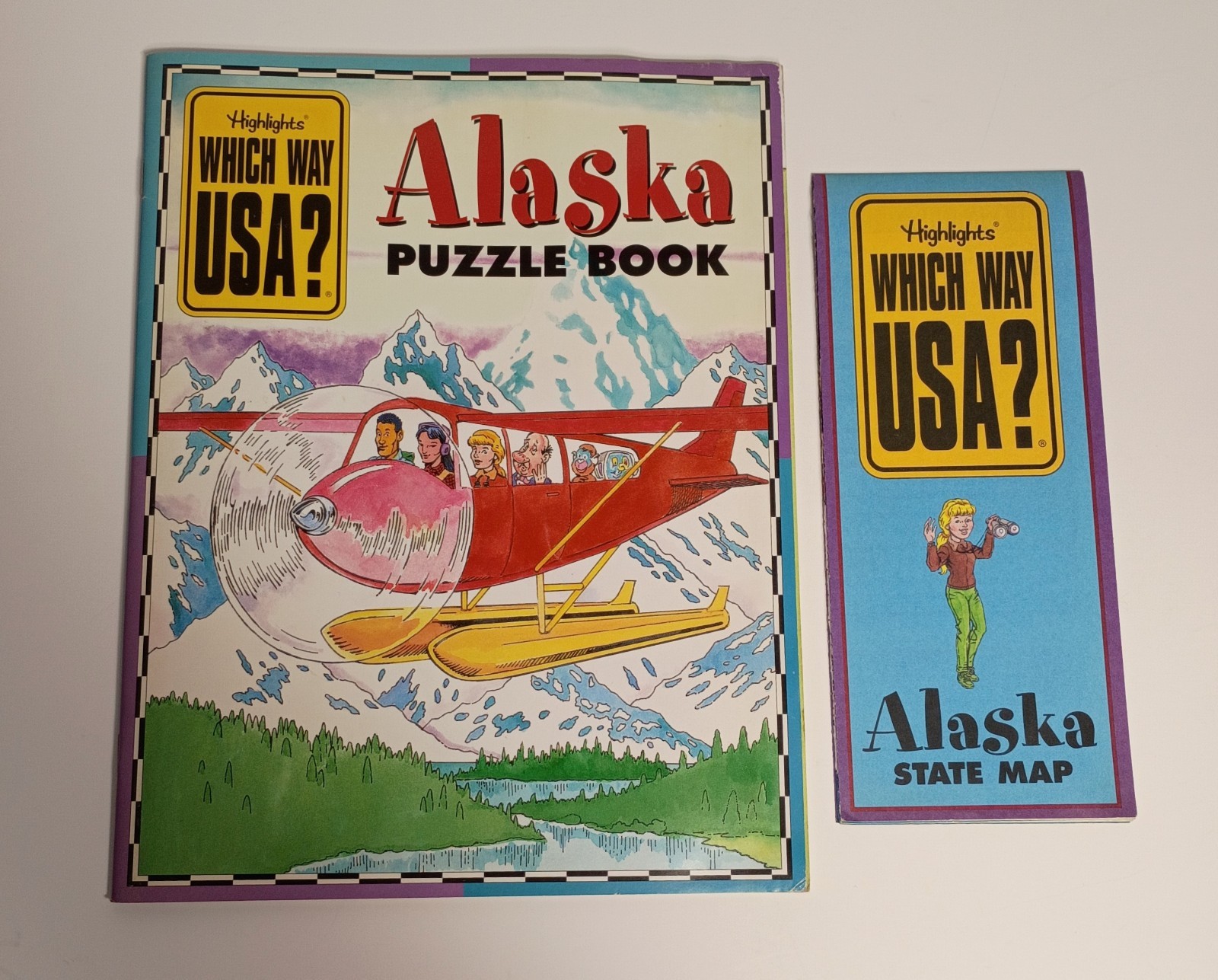 Highlights Which Way USA? Illustrated Paperback Puzzle Book and Map of ALASKA