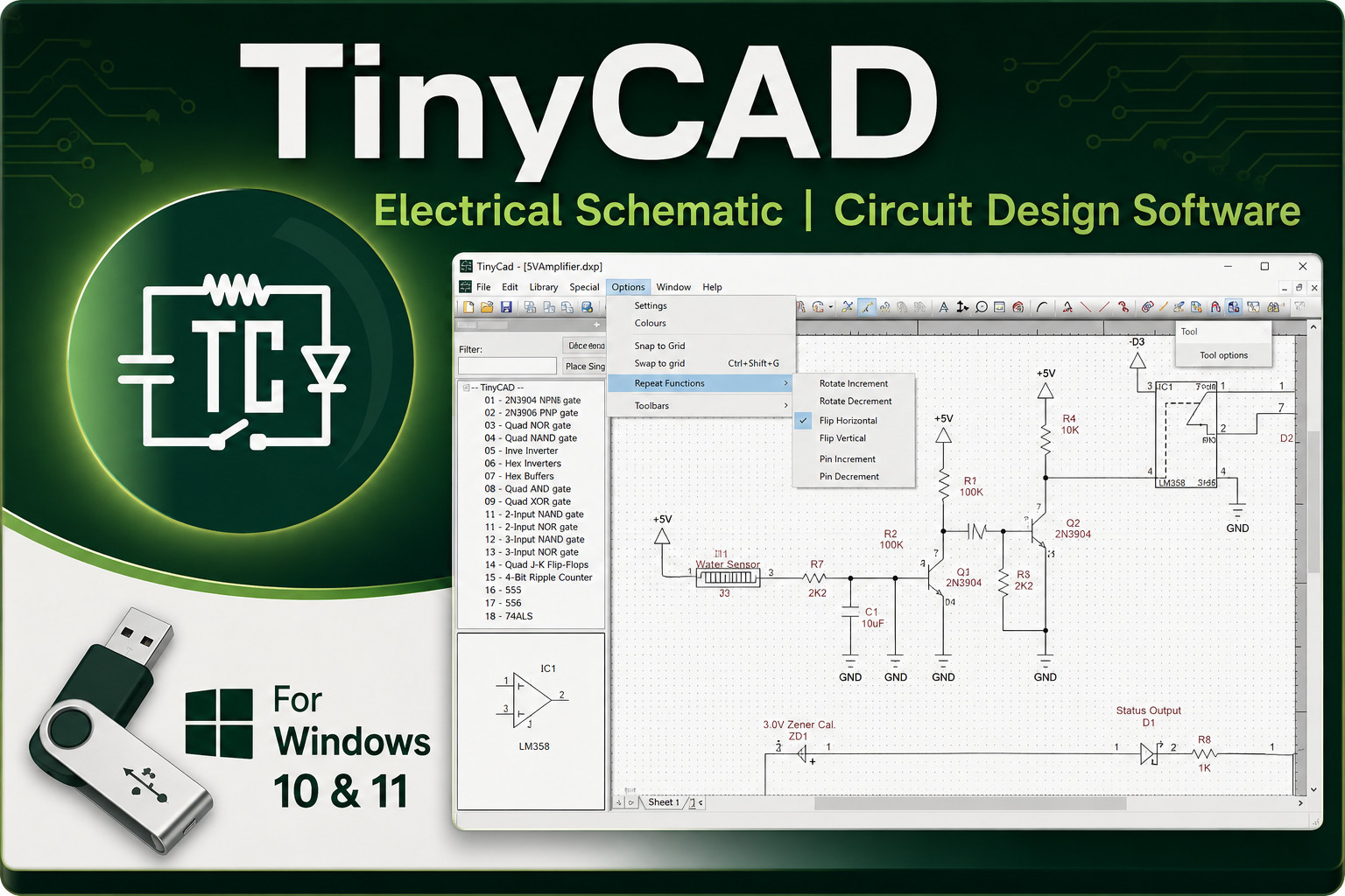 Electrical PCB Circuit Diagram schematic drawing design CAD Software for Windows