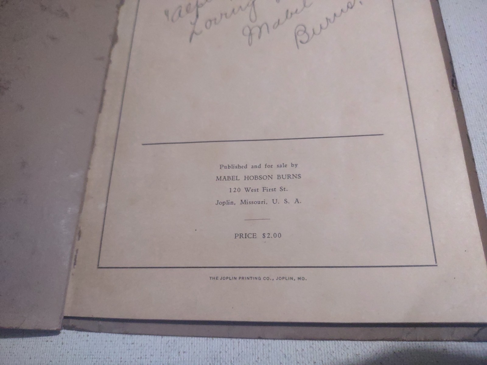WITHOUT CHART OR PATTERN SIGNED 1927 1ST EDITION SC BOOK BY MABEL HOBSON BURNS