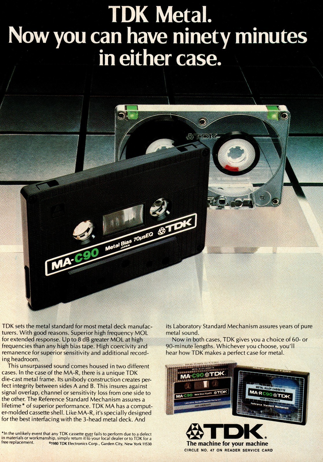 TDK-Hitachi – Metal Tape-Receivers – Original Magazine Ad- 1980