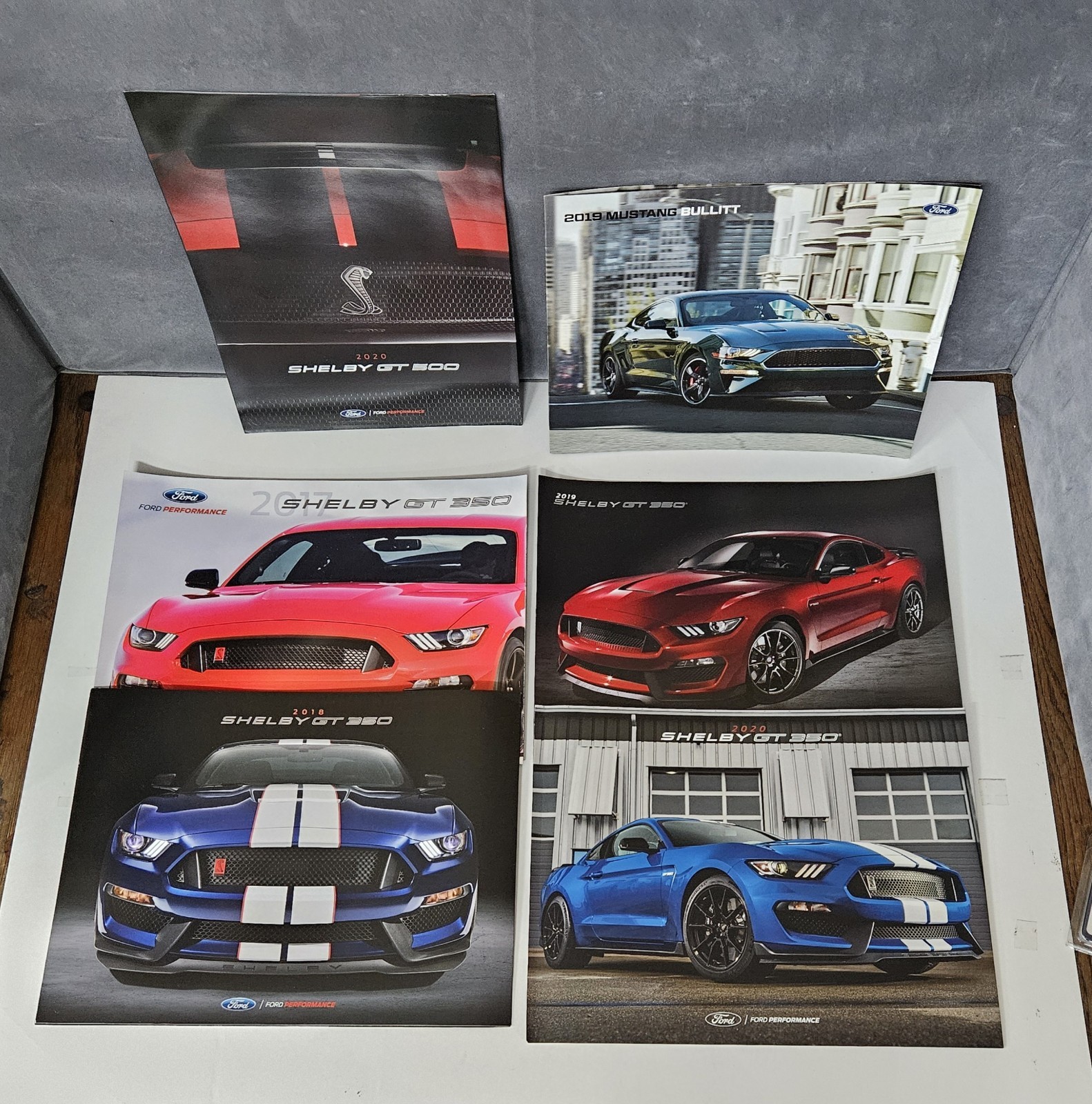 2020 Shelby GT350 & GT500 Coffee Table Books & 5 Shelby 1 Bullitt Literature