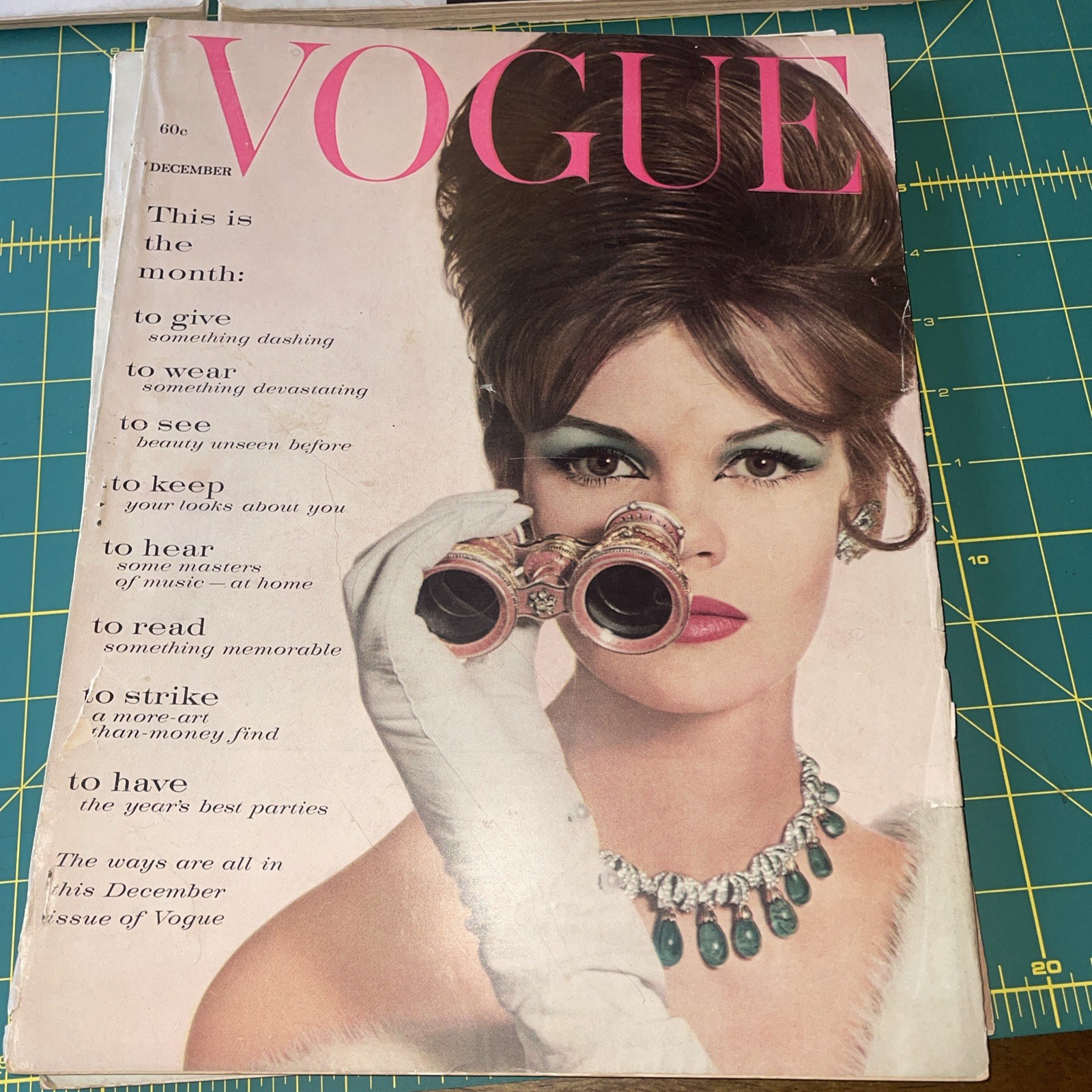4 vintage Vogue Magazine lot 1960 1960s Fashion Sept Nov July Dec PERFECT