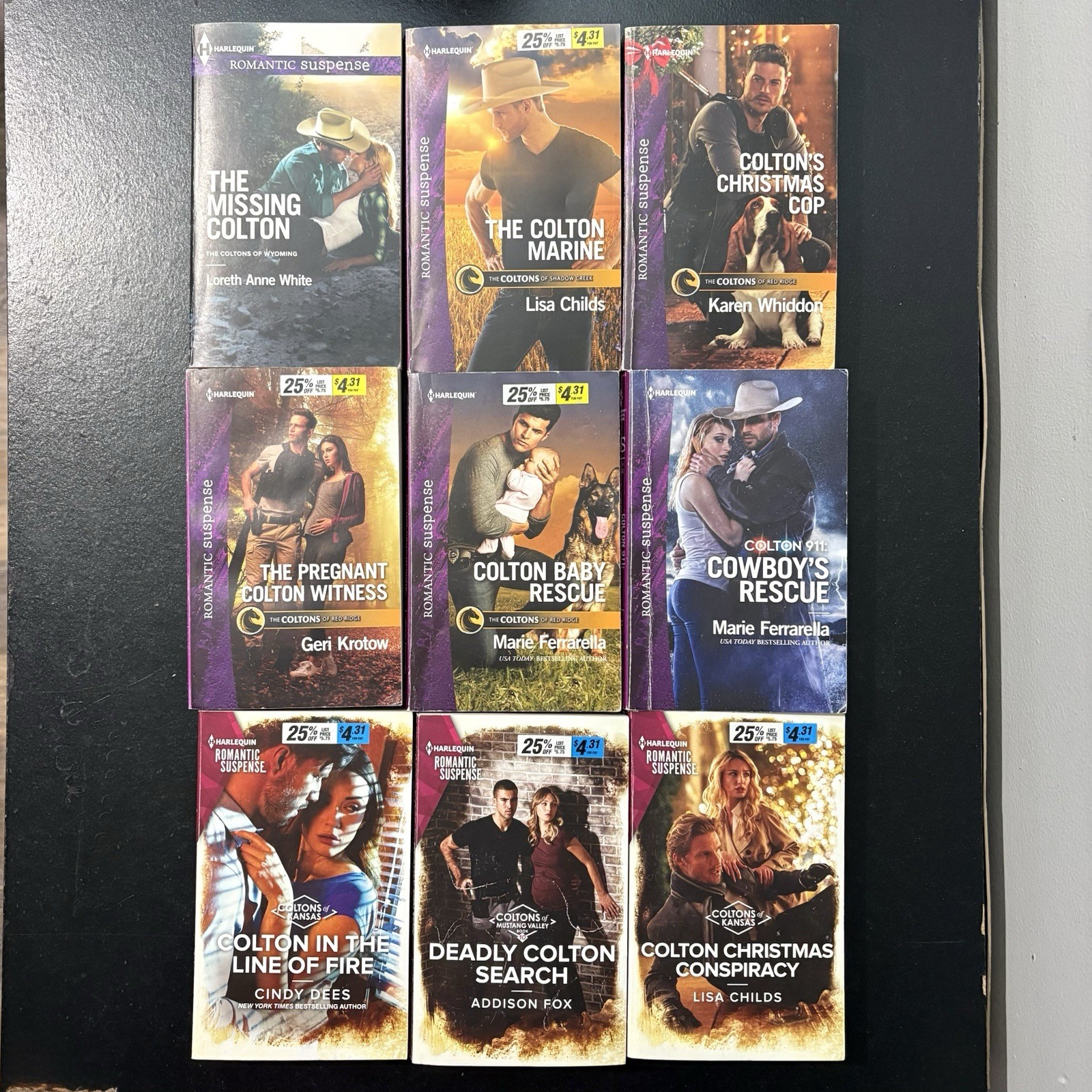 HARLEQUIN Romantic Suspense Paperbacks Lot of 9 “COLTONS“ 2013-2020