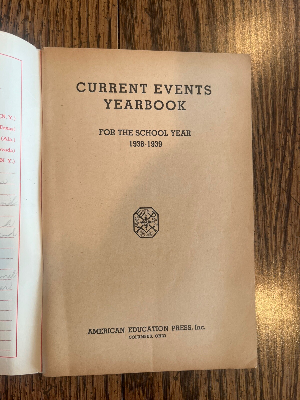 CURRENT EVENTS YEARBOOK-1938/39-AMERICAN EDUCATION PRESS. INC.-COLUMBUS, OHIO