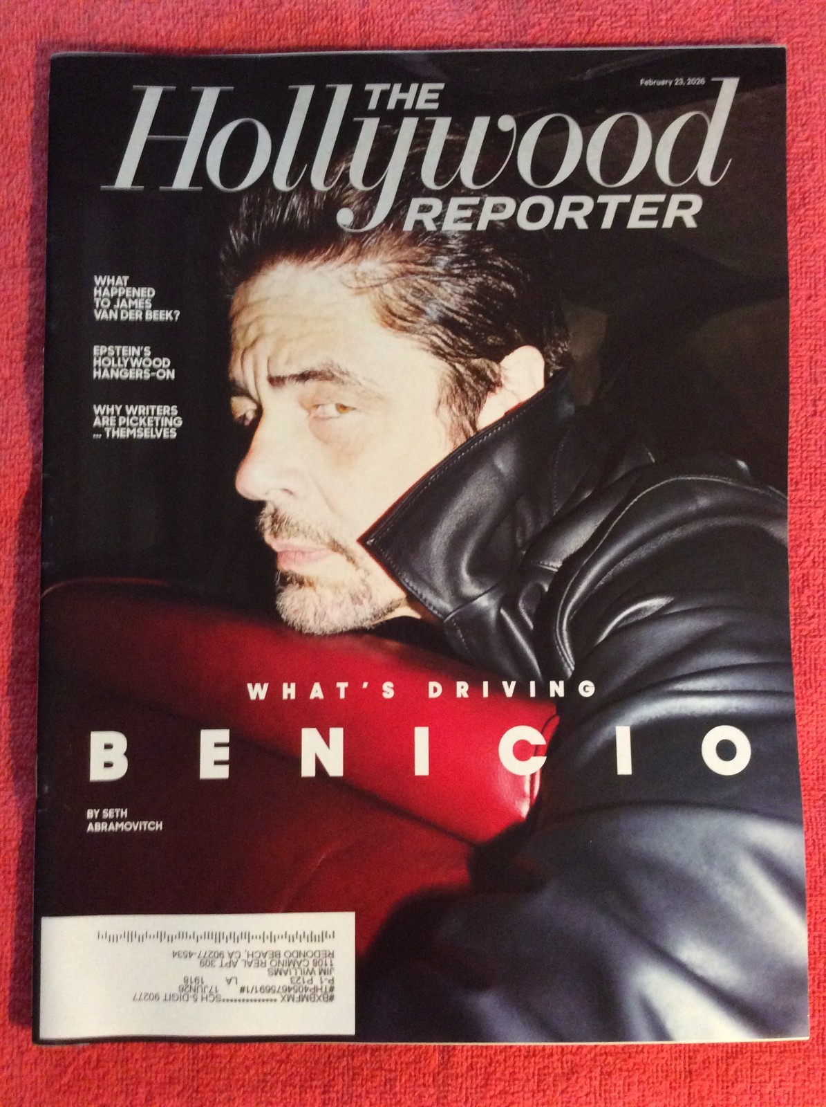 THE HOLLYWOOD REPORTER FEBRUARY 23 2026 BENICIO DEL TORO JAMES VAN DER BEEK